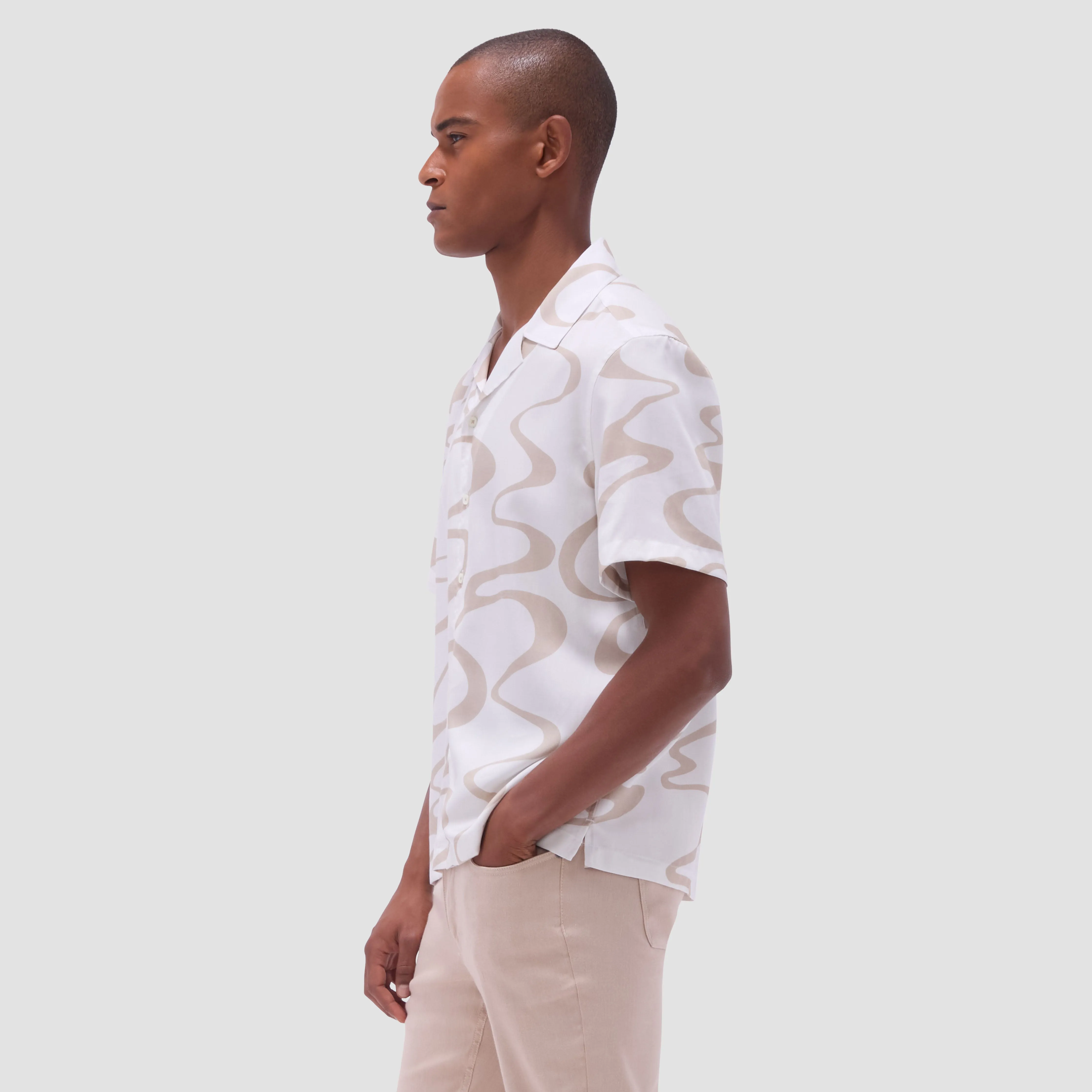 Jackson Abstract Wave Camp Shirt sold by Bugatchi product image thumbnail 4