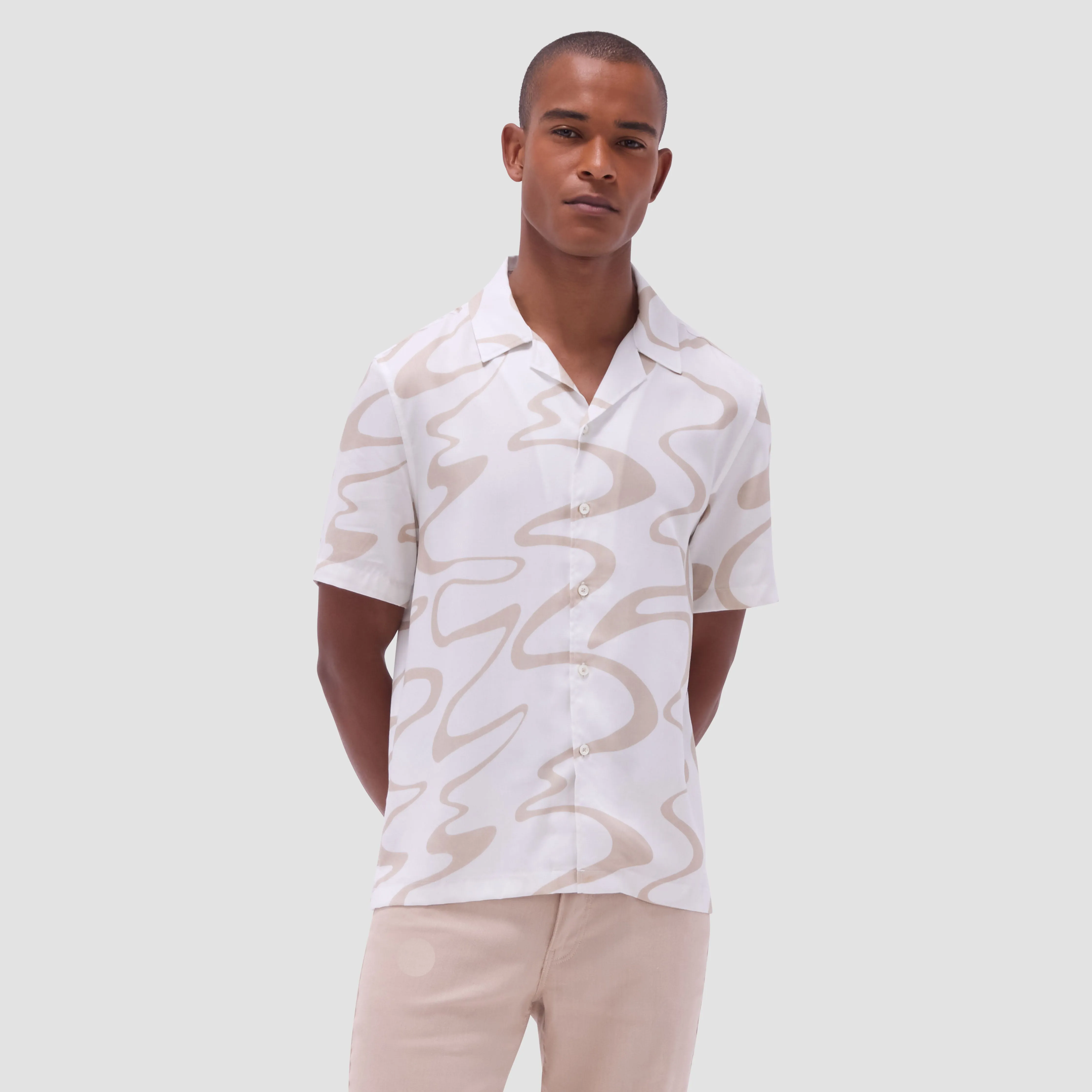 Jackson Abstract Wave Camp Shirt sold by Bugatchi product image thumbnail 3
