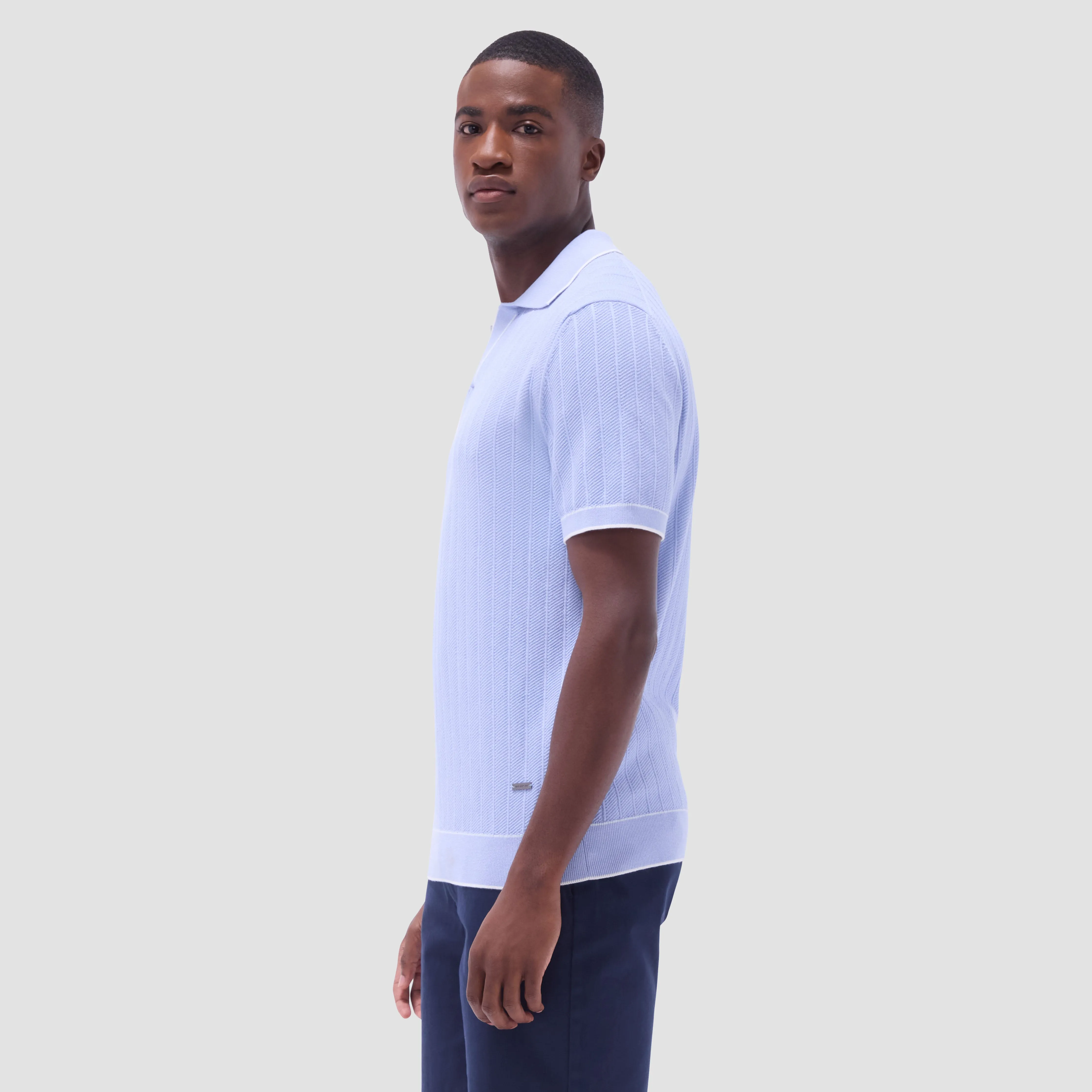 Wide Rib Short Sleeve Johnny Sweater sold by Bugatchi product image thumbnail 3