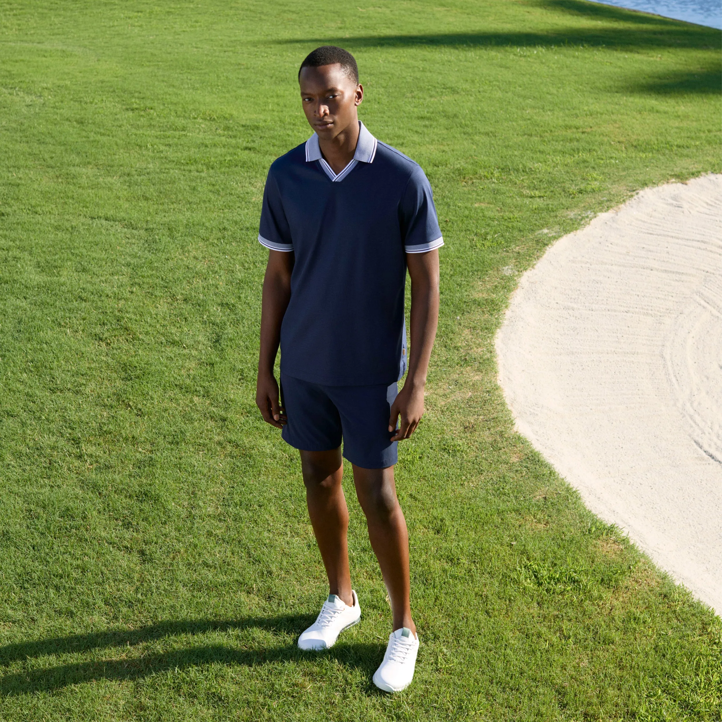 Solid Johnny Collar Polo Shirt sold by Bugatchi