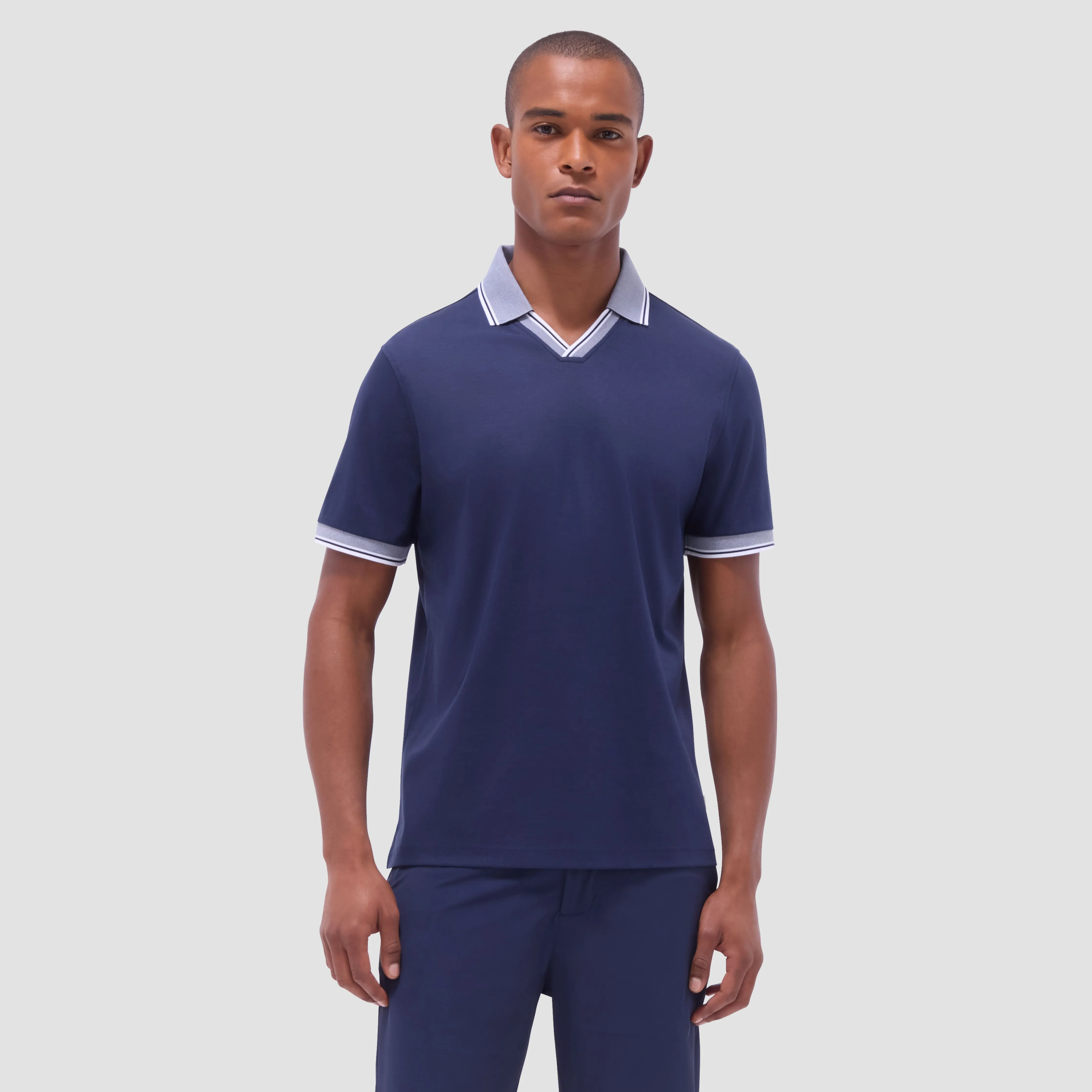 Solid Johnny Collar Polo Shirt sold by Bugatchi product image thumbnail 3