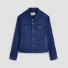 Linen-Cotton Trucker Jacket sold by Bugatchi