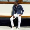 Linen-Cotton Trucker Jacket sold by Bugatchi