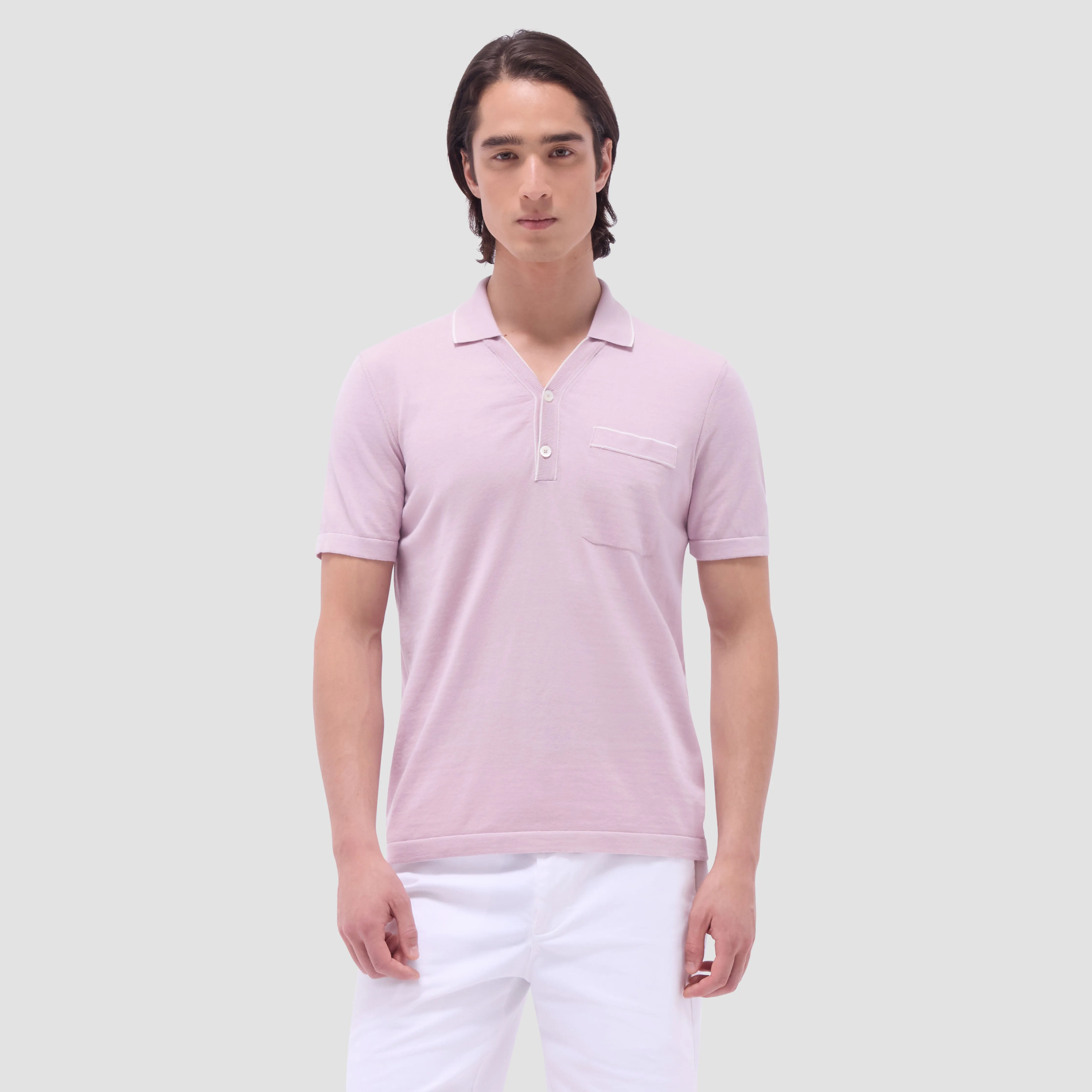 Jersey Knit Short Sleeve Johnny Sweater sold by Bugatchi product image thumbnail 2