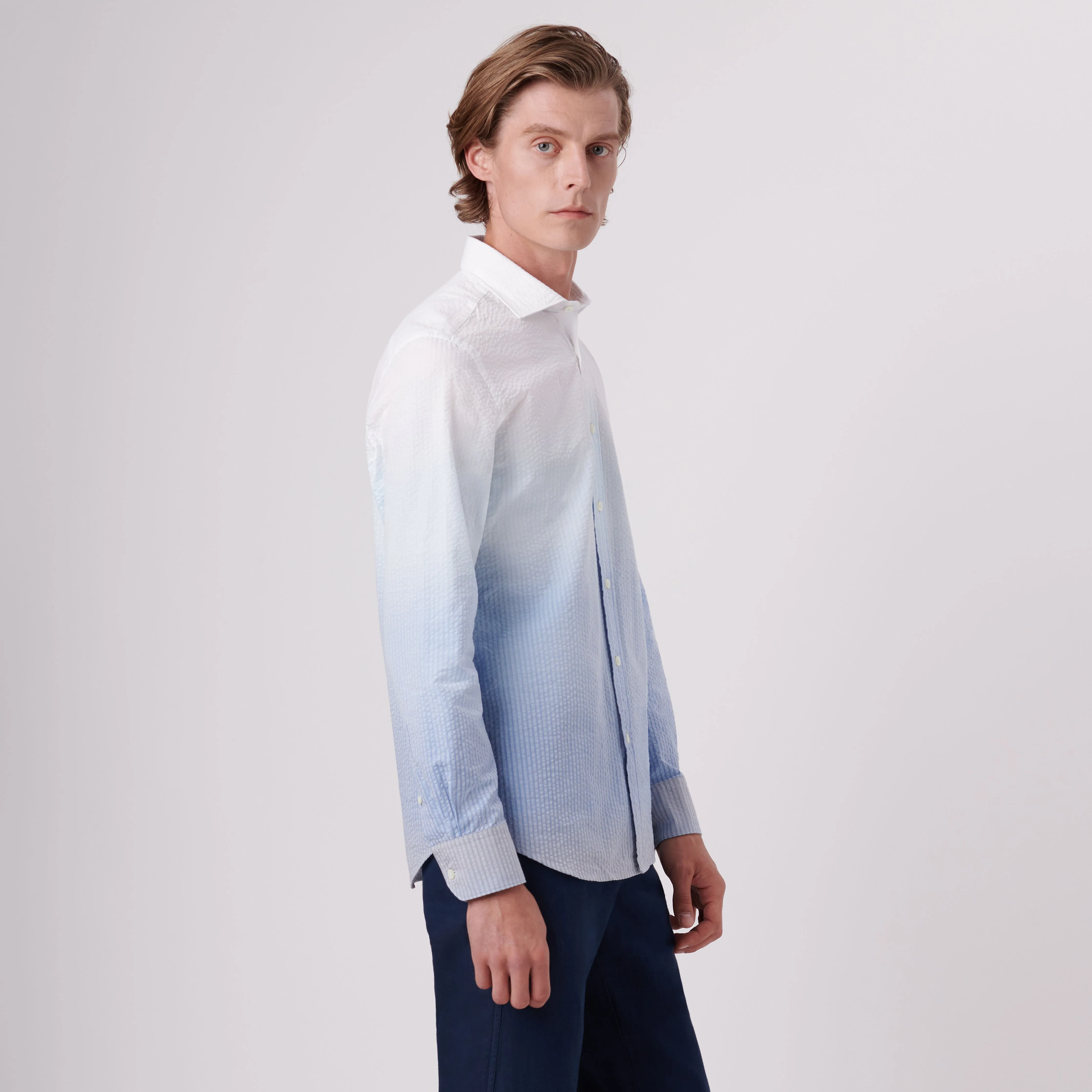 AXEL Ombre Seersucker Shirt sold by Bugatchi product image thumbnail 3