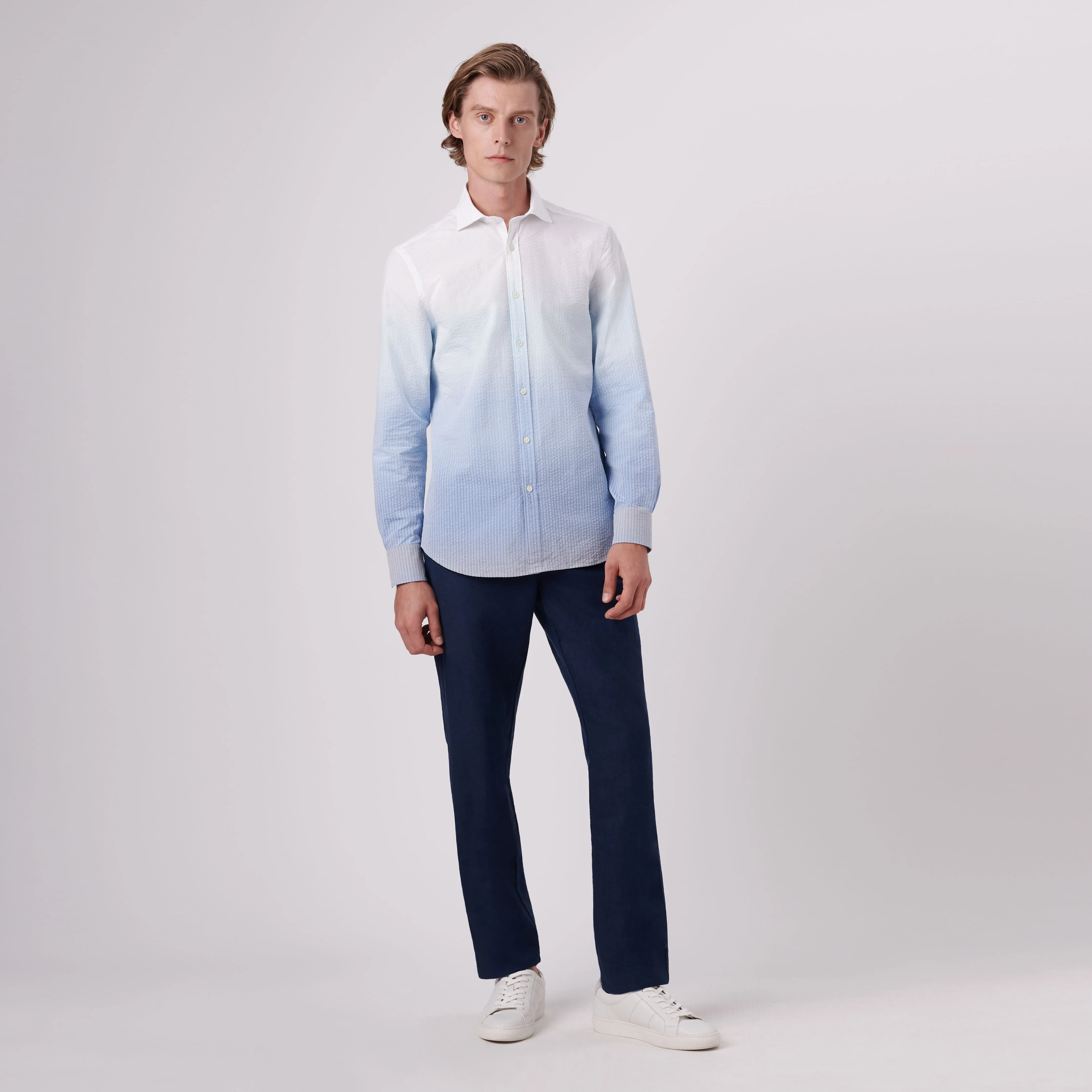 AXEL Ombre Seersucker Shirt sold by Bugatchi product image thumbnail 5