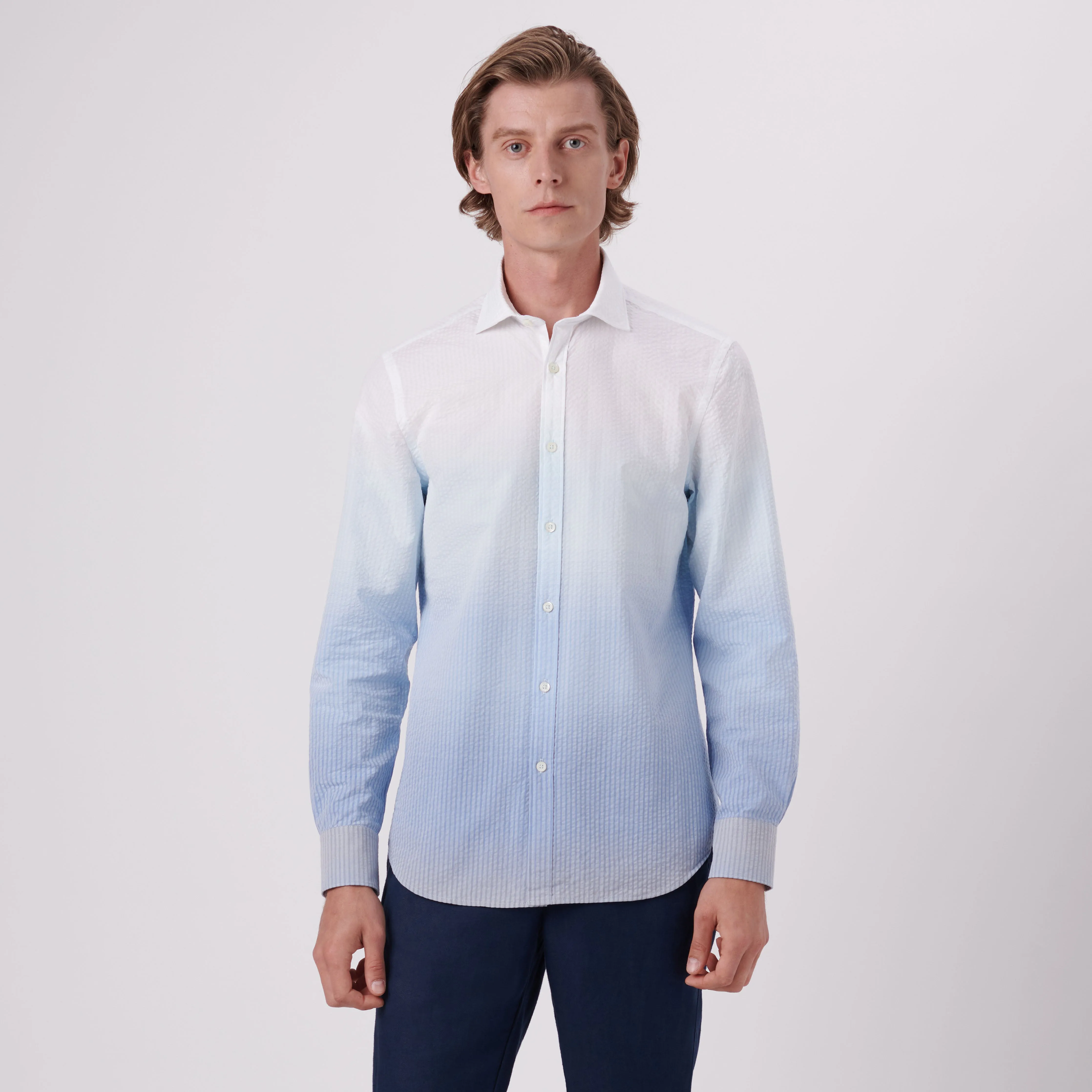 AXEL Ombre Seersucker Shirt sold by Bugatchi product image thumbnail 2