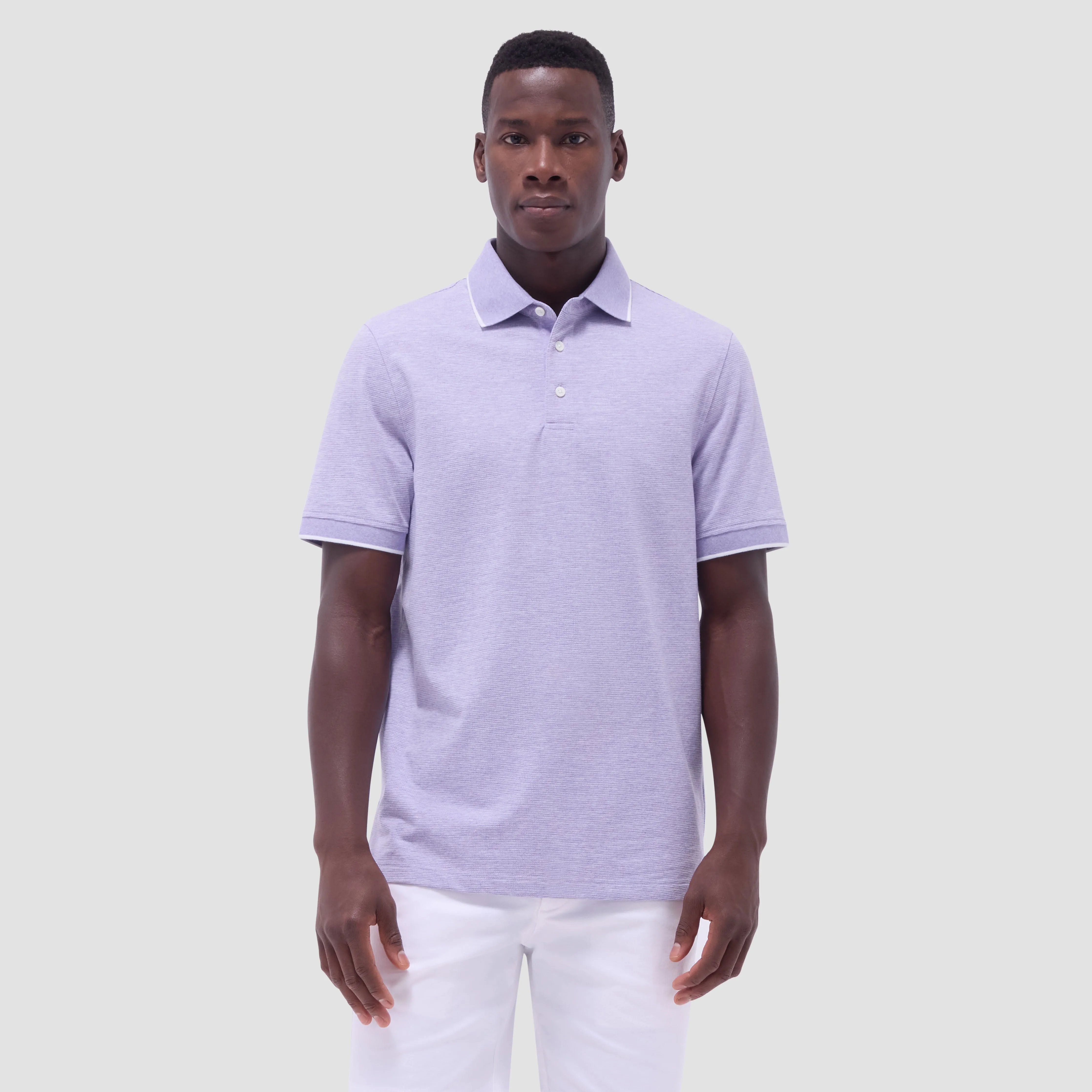 Two-Tone Bird's Eye Polo Shirt sold by Bugatchi product image thumbnail 2