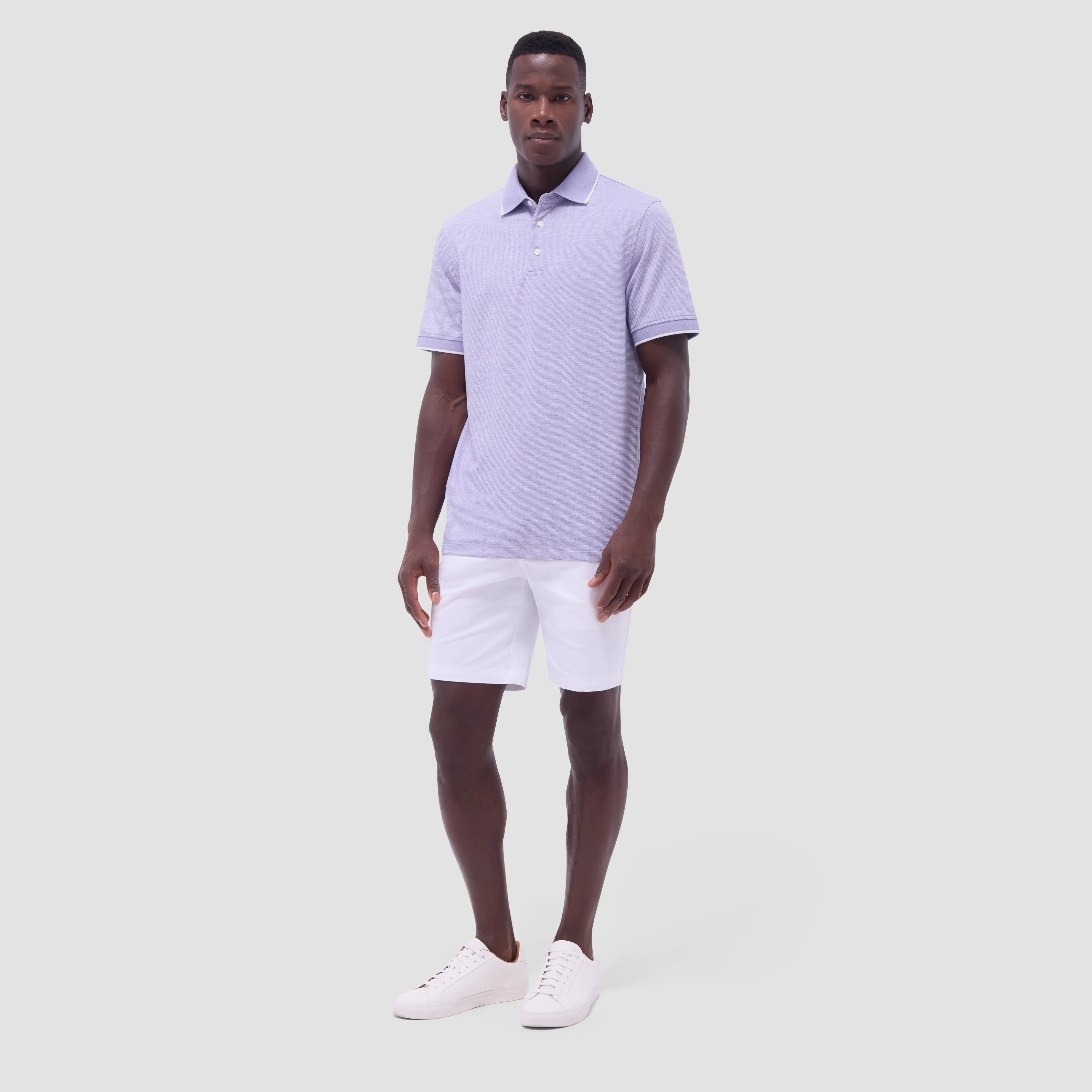 Two-Tone Bird's Eye Polo Shirt sold by Bugatchi product image thumbnail 5