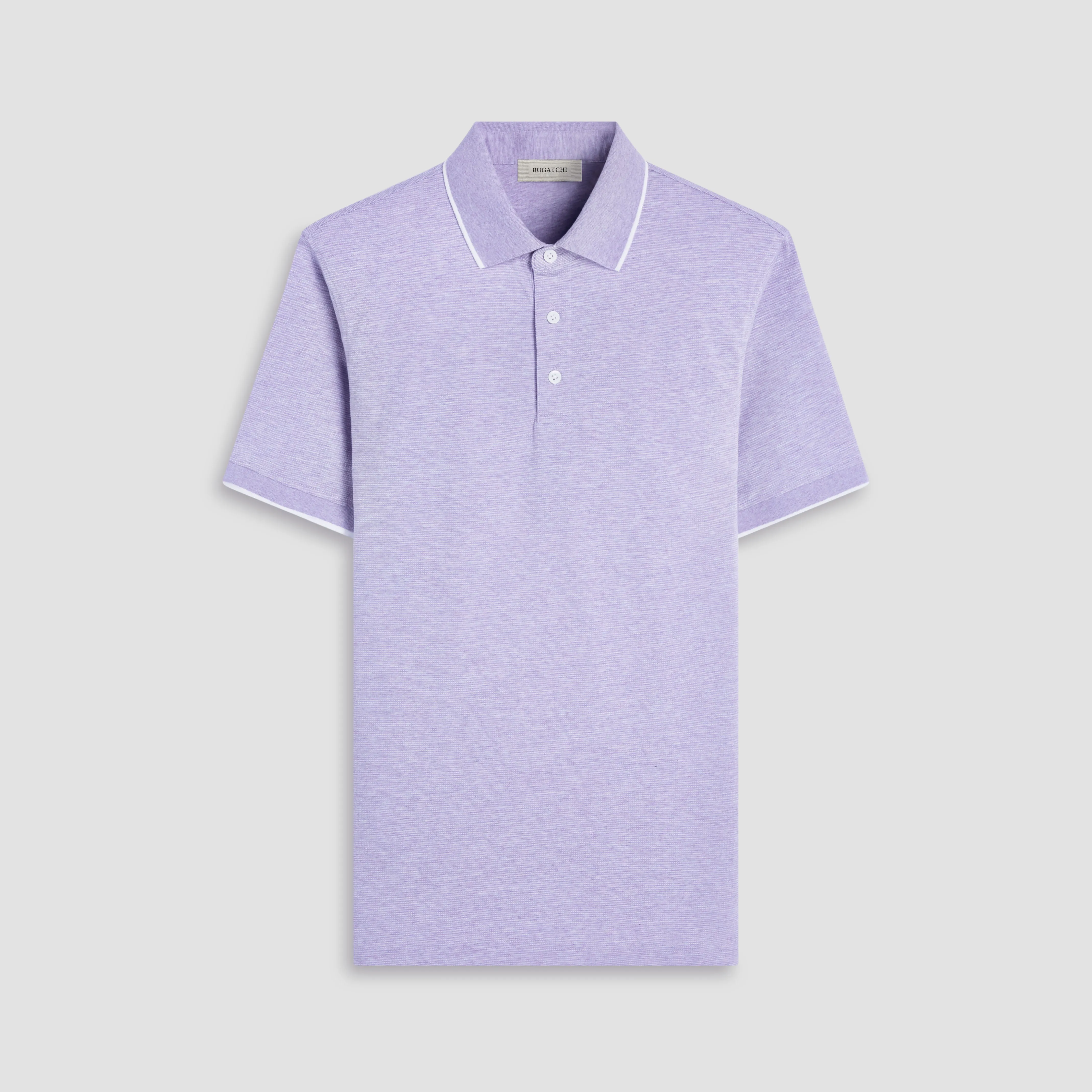 Two-Tone Bird's Eye Polo Shirt sold by Bugatchi