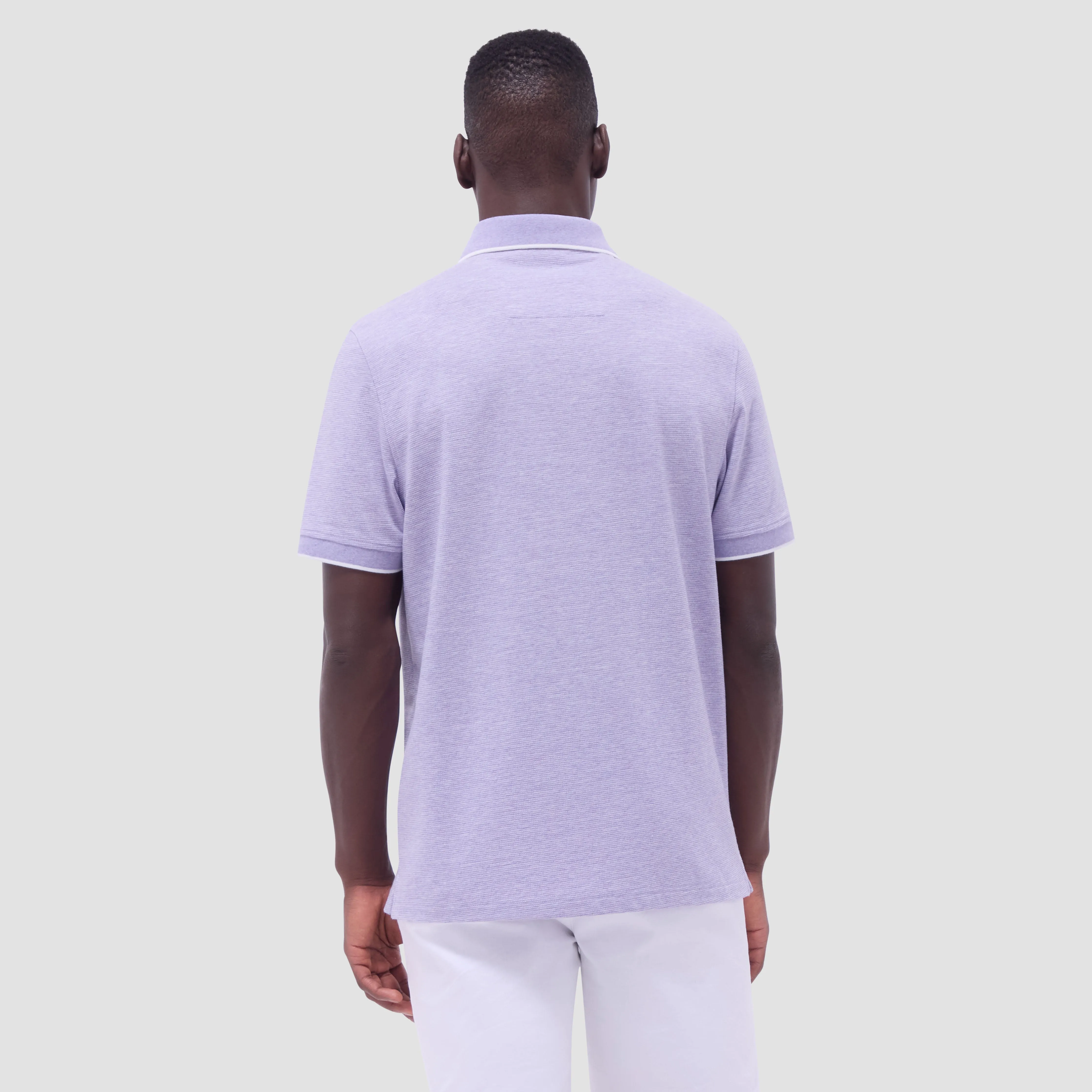 Two-Tone Bird's Eye Polo Shirt sold by Bugatchi product image thumbnail 4