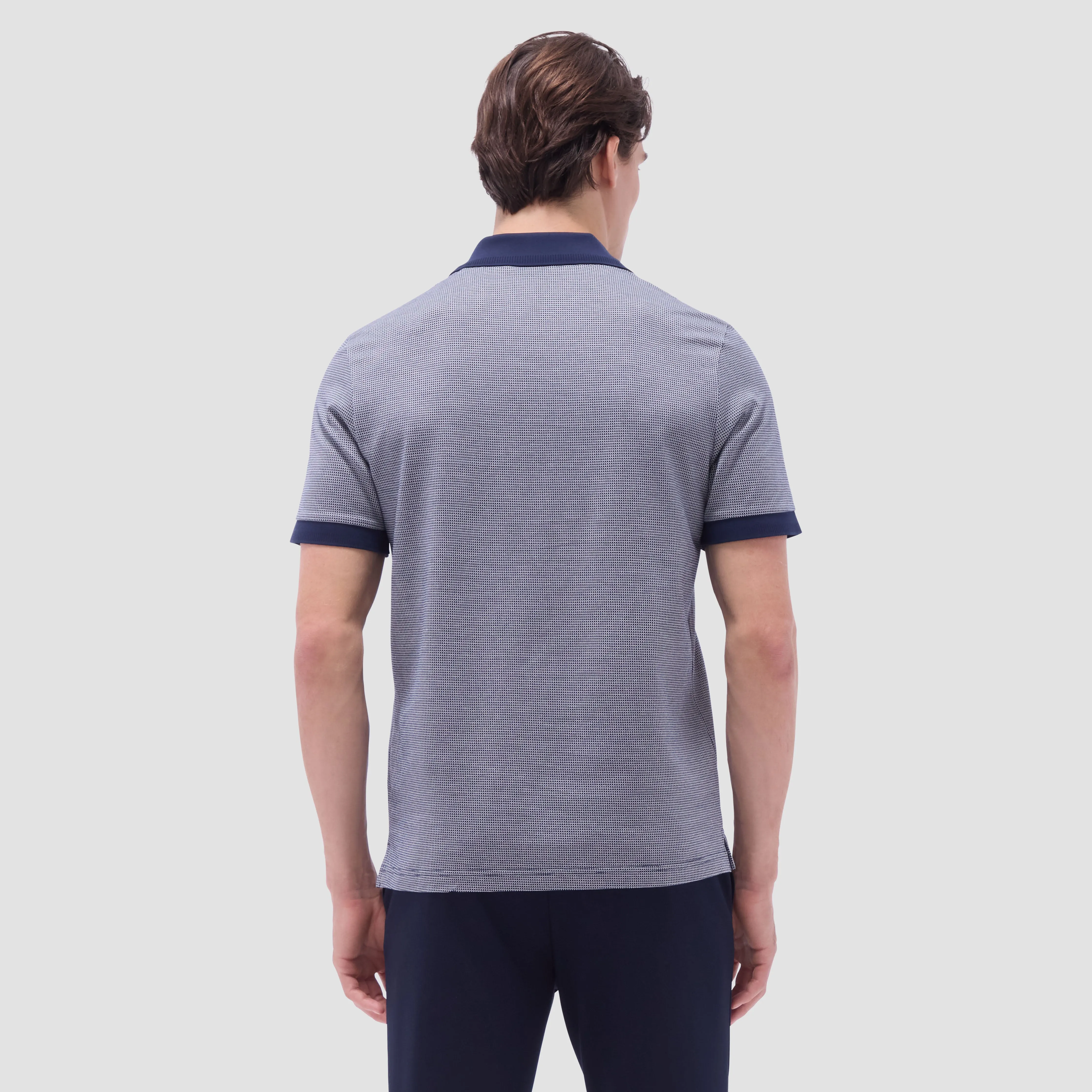 Micro Check Quarter-Zip Polo Shirt sold by Bugatchi product image thumbnail 4