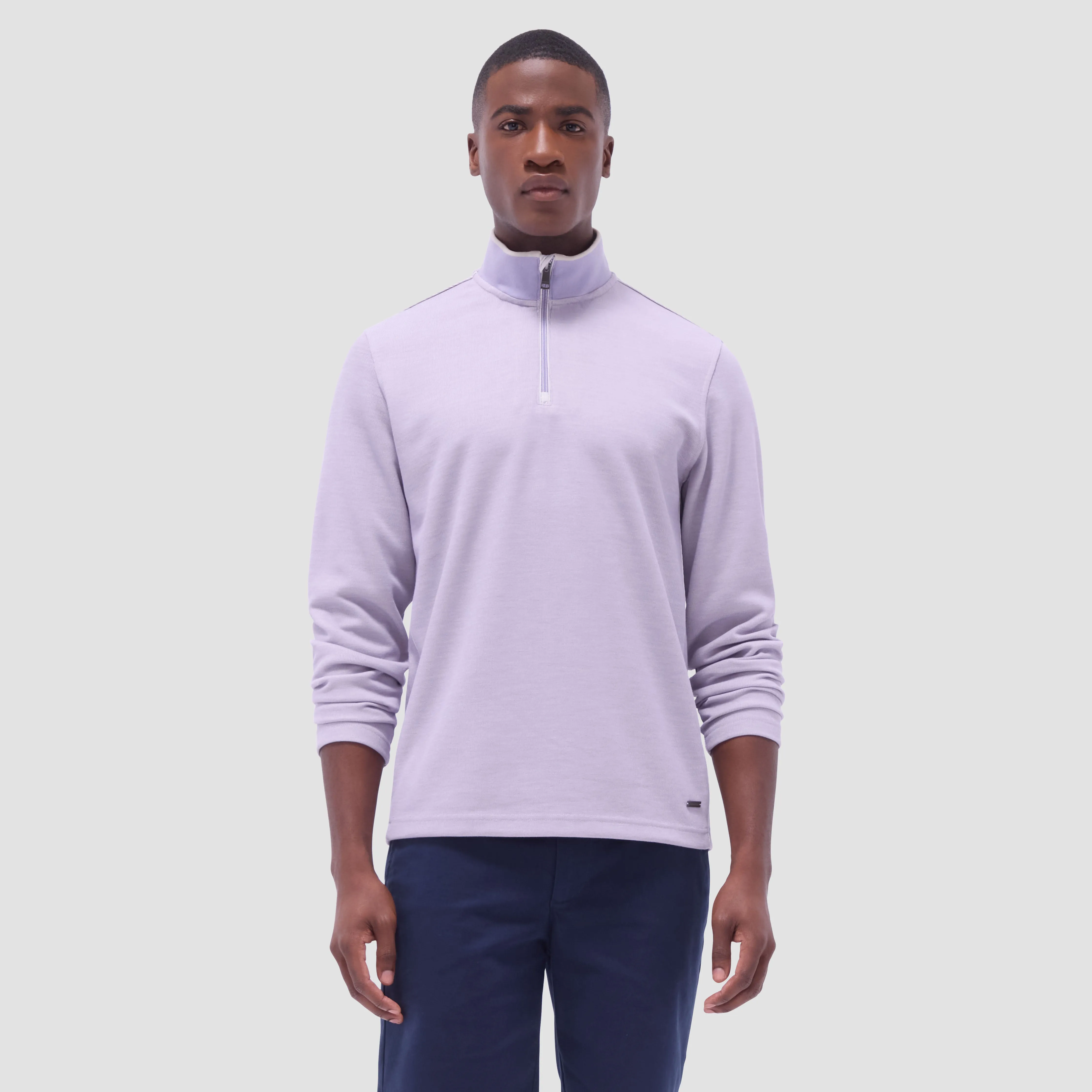 Jacquard Performance Quarter-Zip Pullover sold by Bugatchi product image thumbnail 2