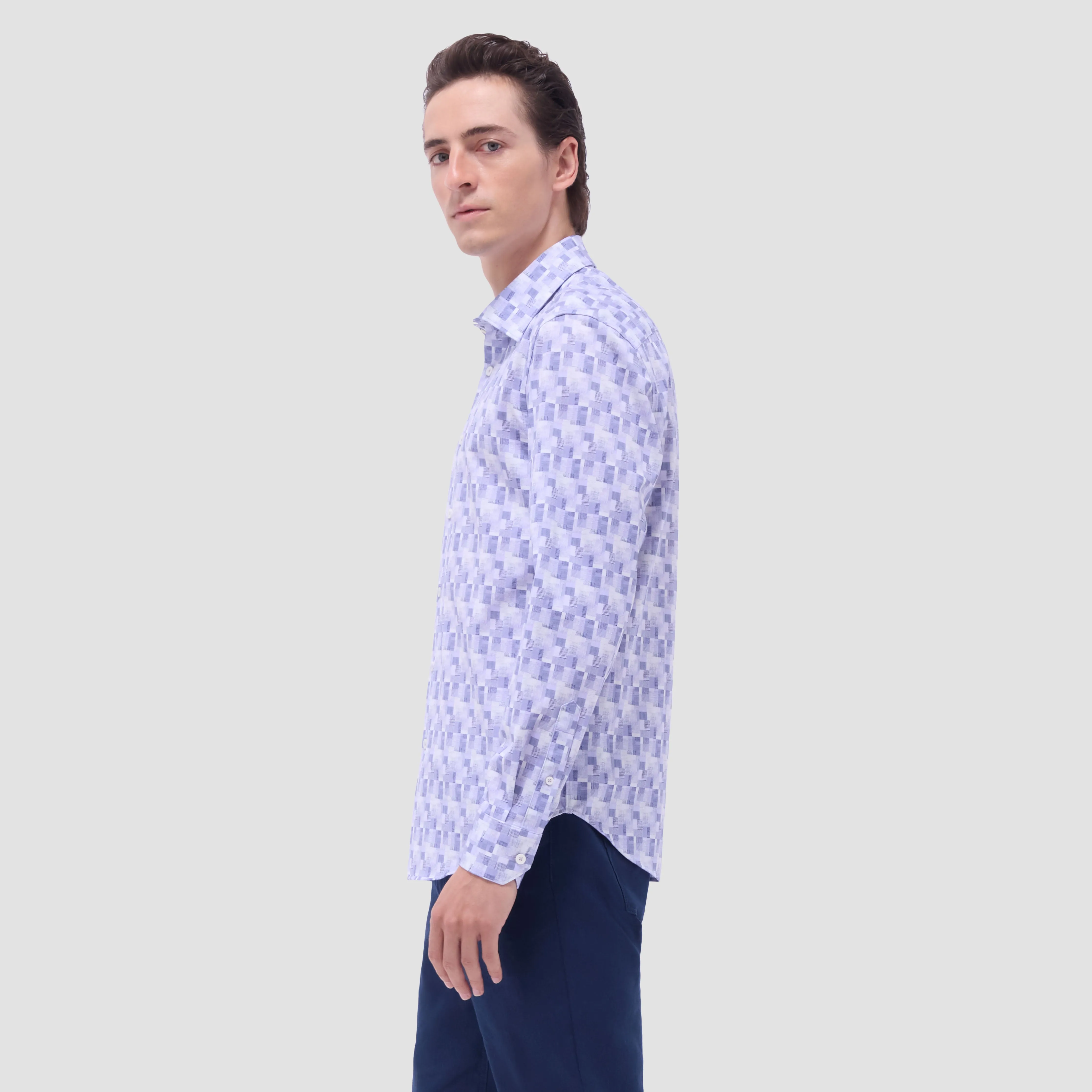 James Grid Check OoohCotton Shirt sold by Bugatchi product image thumbnail 3