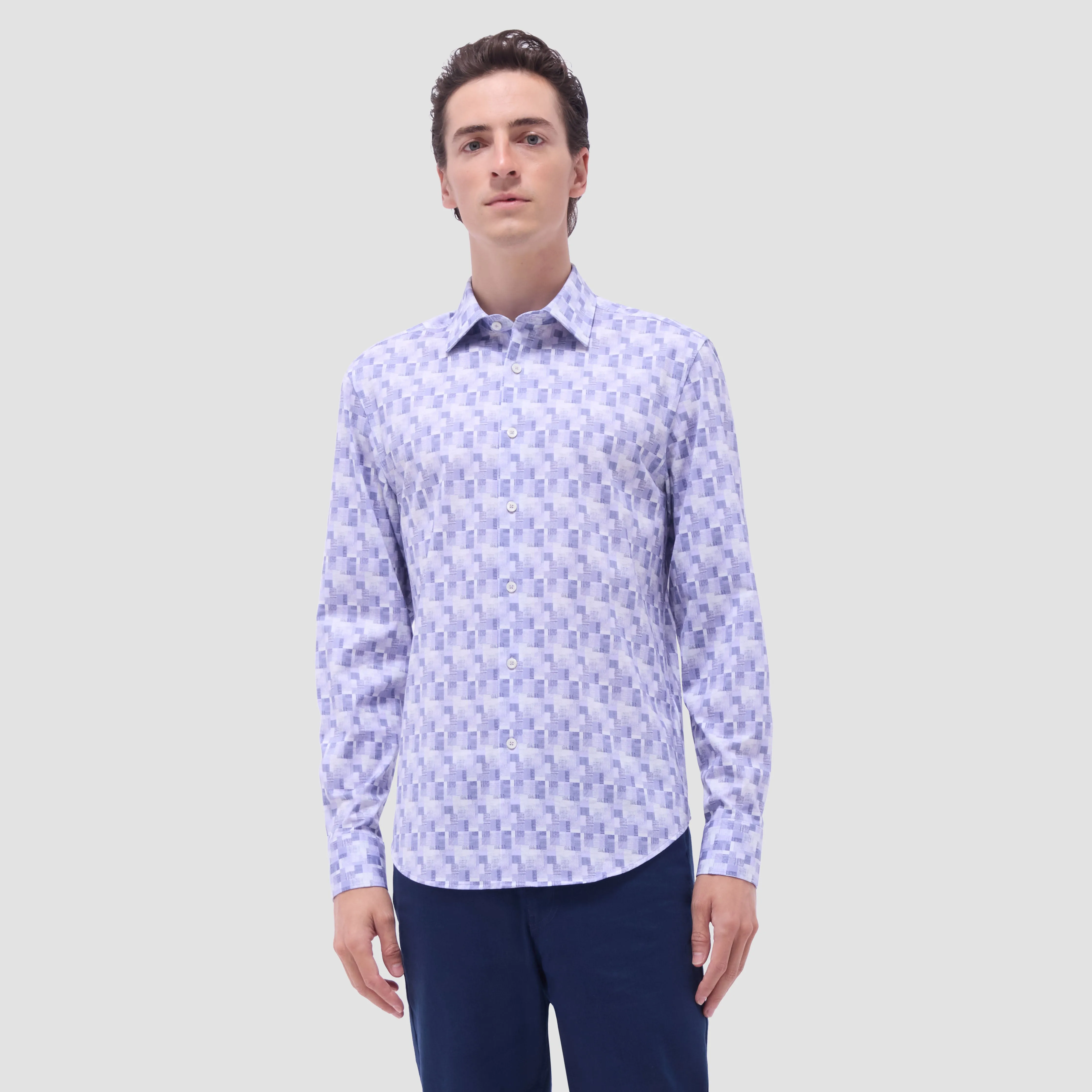 James Grid Check OoohCotton Shirt sold by Bugatchi product image thumbnail 2