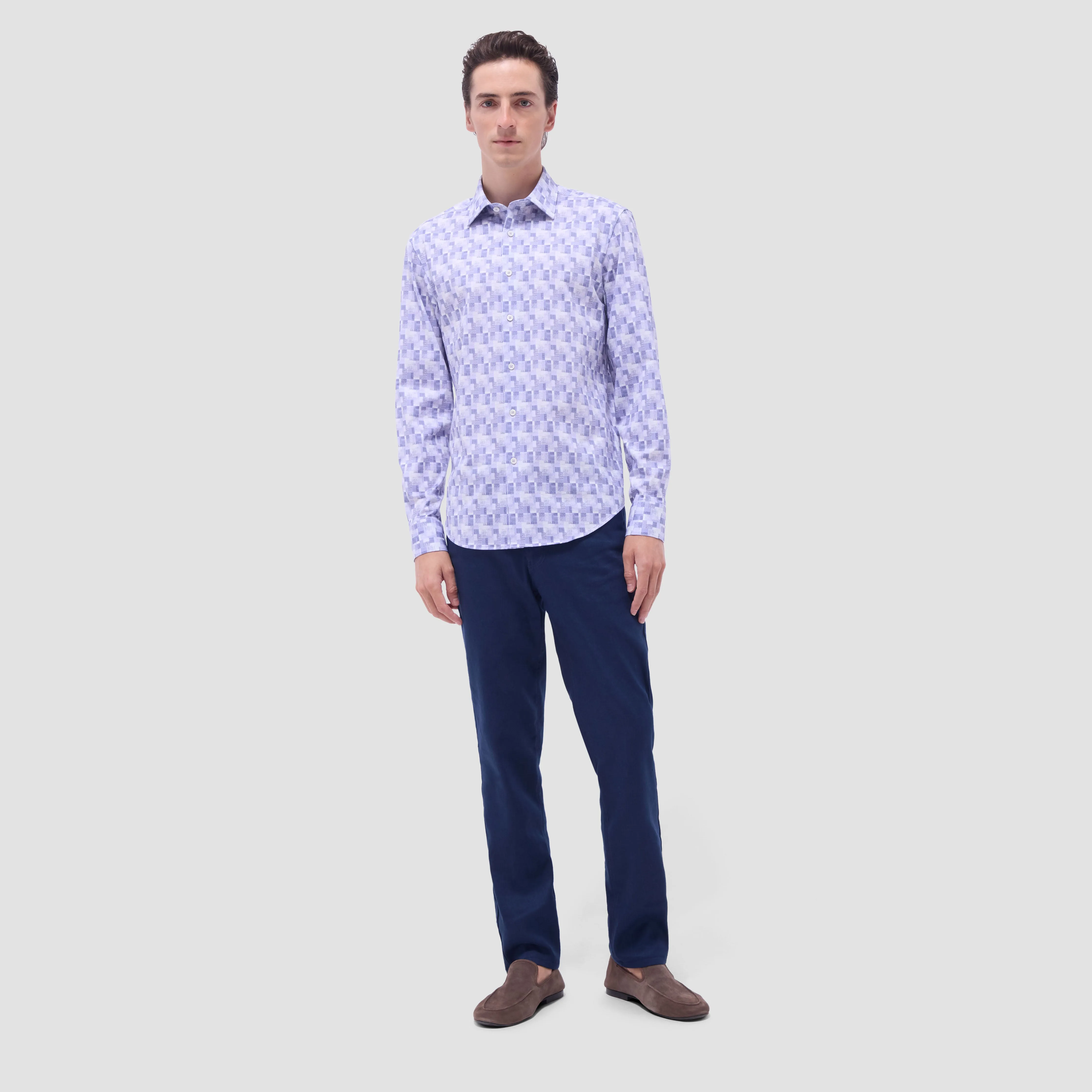 James Grid Check OoohCotton Shirt sold by Bugatchi product image thumbnail 5