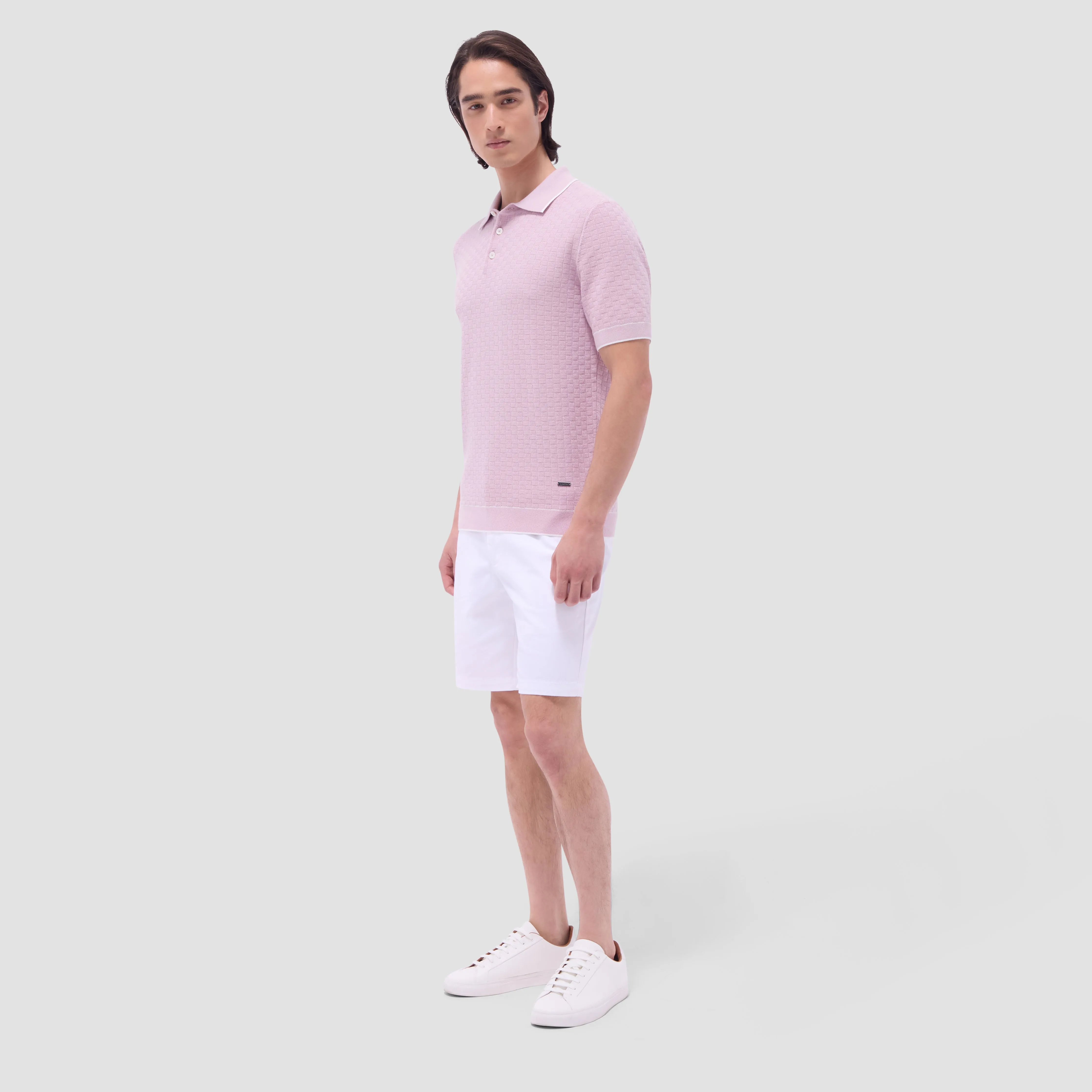 Basket Stitch Three Button Polo Sweater sold by Bugatchi product image thumbnail 5