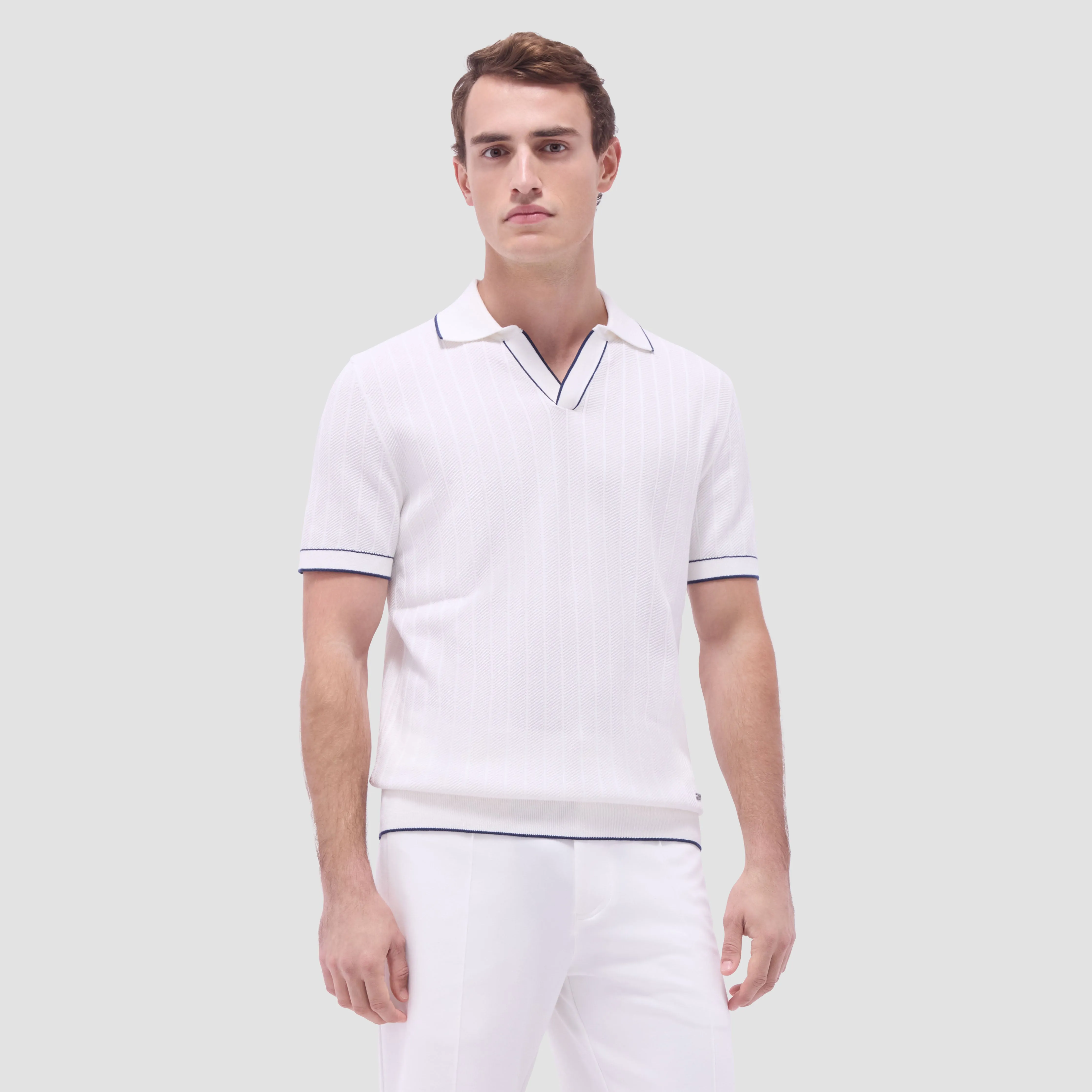 Wide Rib Short Sleeve Johnny Sweater sold by Bugatchi product image thumbnail 3