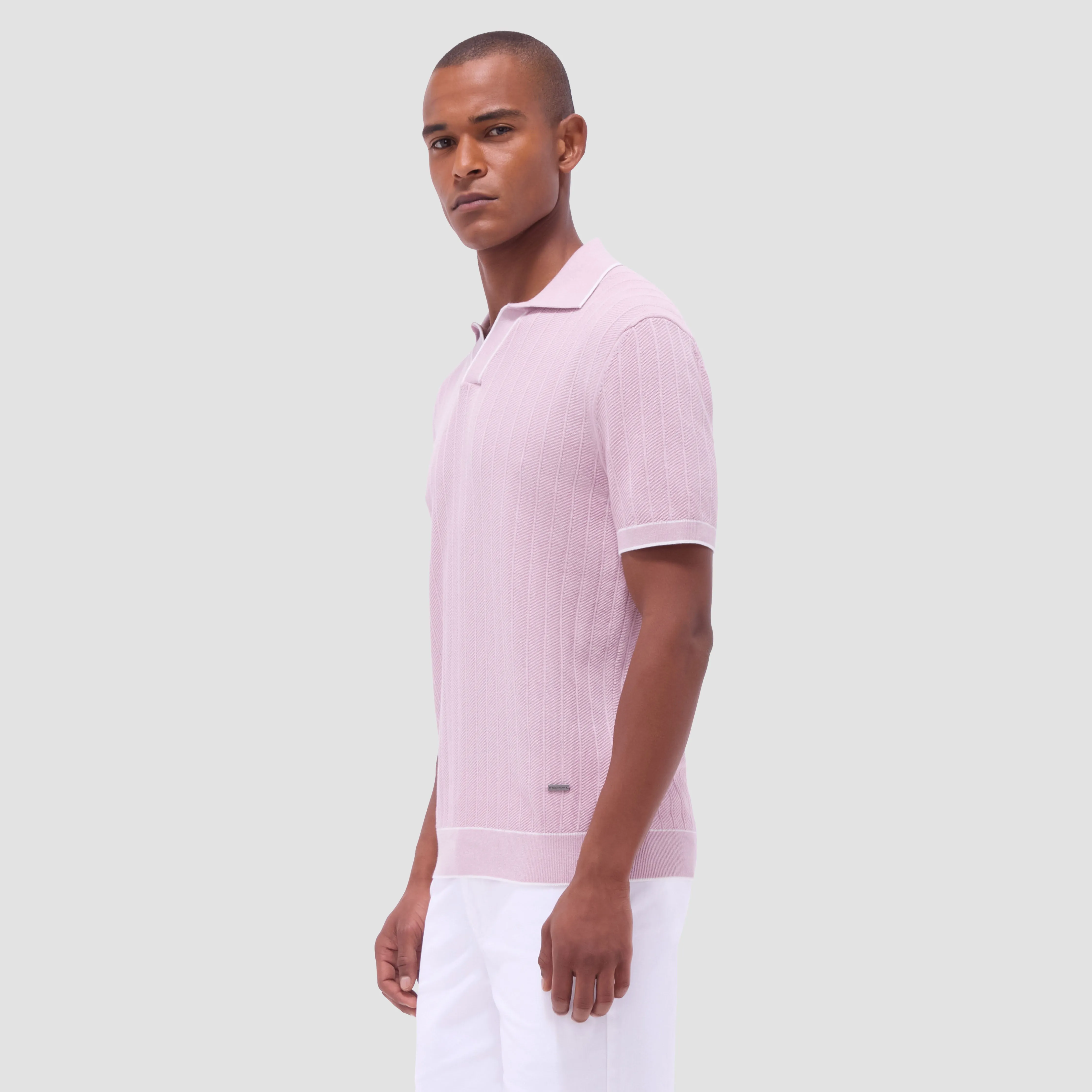 Wide Rib Short Sleeve Johnny Sweater sold by Bugatchi product image thumbnail 3