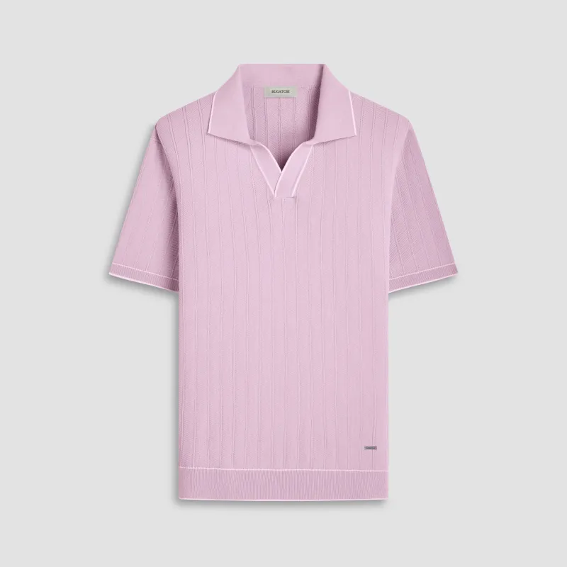 Wide Rib Short Sleeve Johnny Sweater sold by Bugatchi