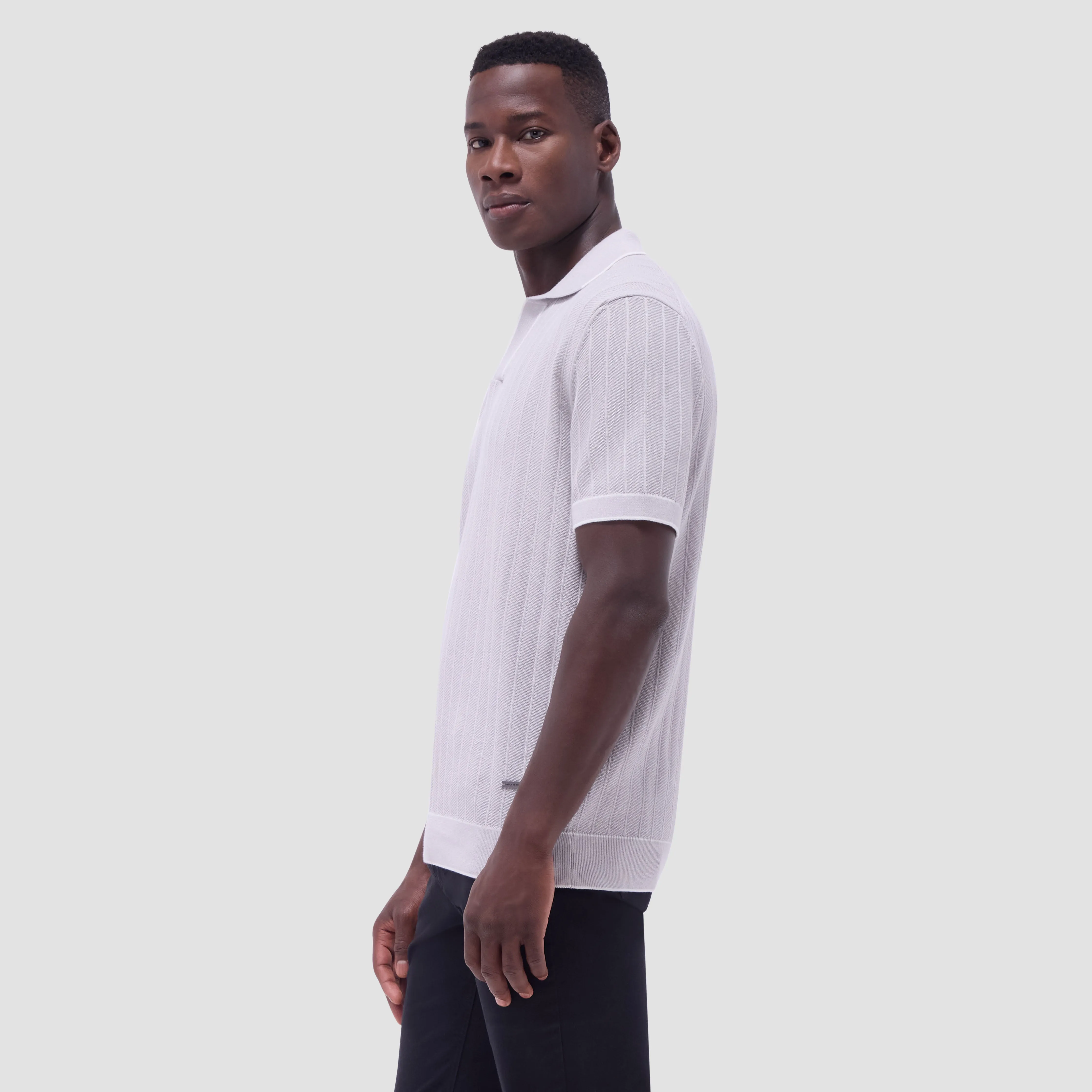 Wide Rib Short Sleeve Johnny Sweater sold by Bugatchi product image thumbnail 3