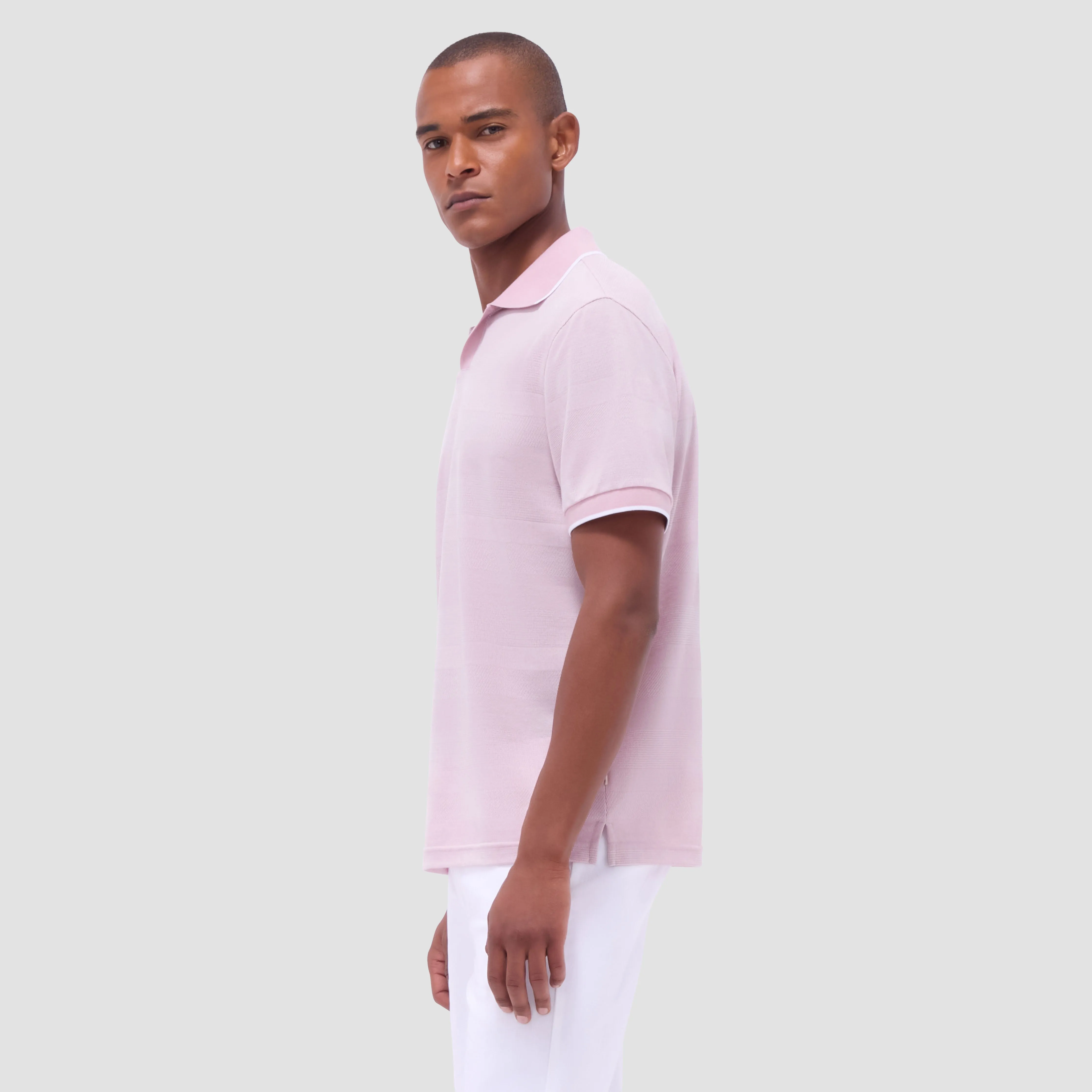 Mixed Media Johnny Collar Polo Shirt sold by Bugatchi product image thumbnail 3