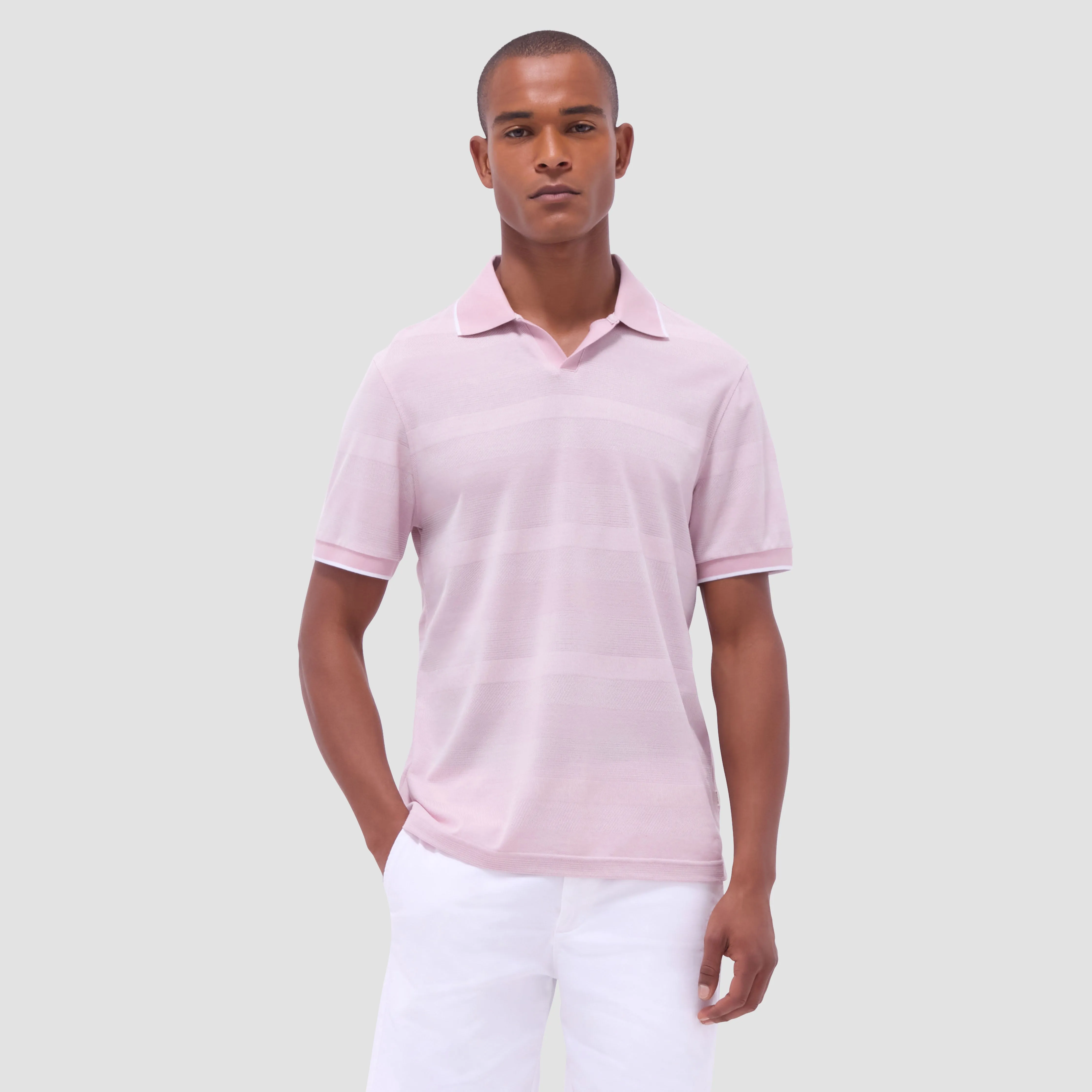 Mixed Media Johnny Collar Polo Shirt sold by Bugatchi product image thumbnail 2