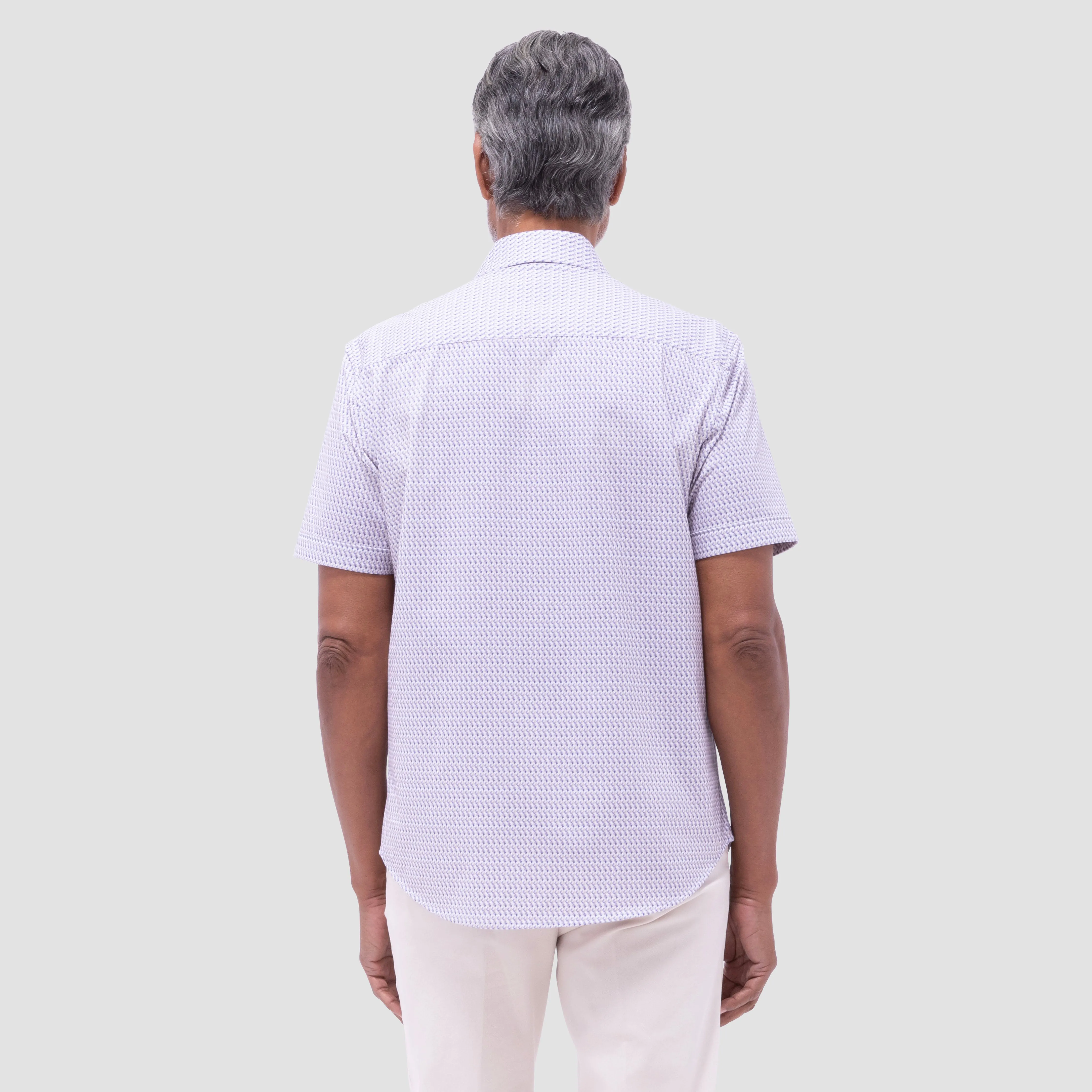 Miles Geometric OoohCotton Short-Sleeve Shirt sold by Bugatchi product image thumbnail 4