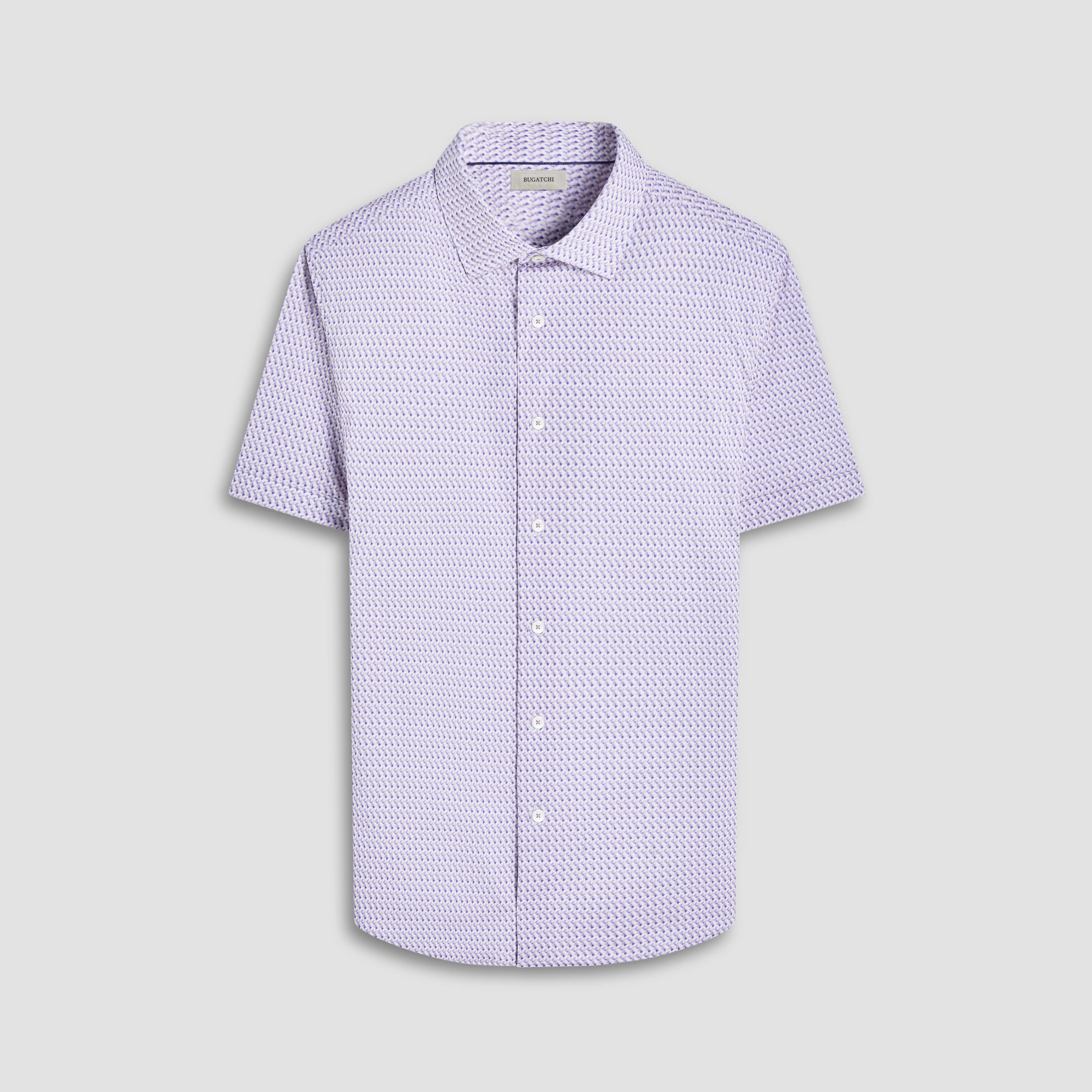 Miles Geometric OoohCotton Short-Sleeve Shirt sold by Bugatchi
