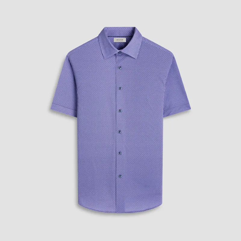 Miles Geometric OoohCotton Short-Sleeve Shirt sold by Bugatchi