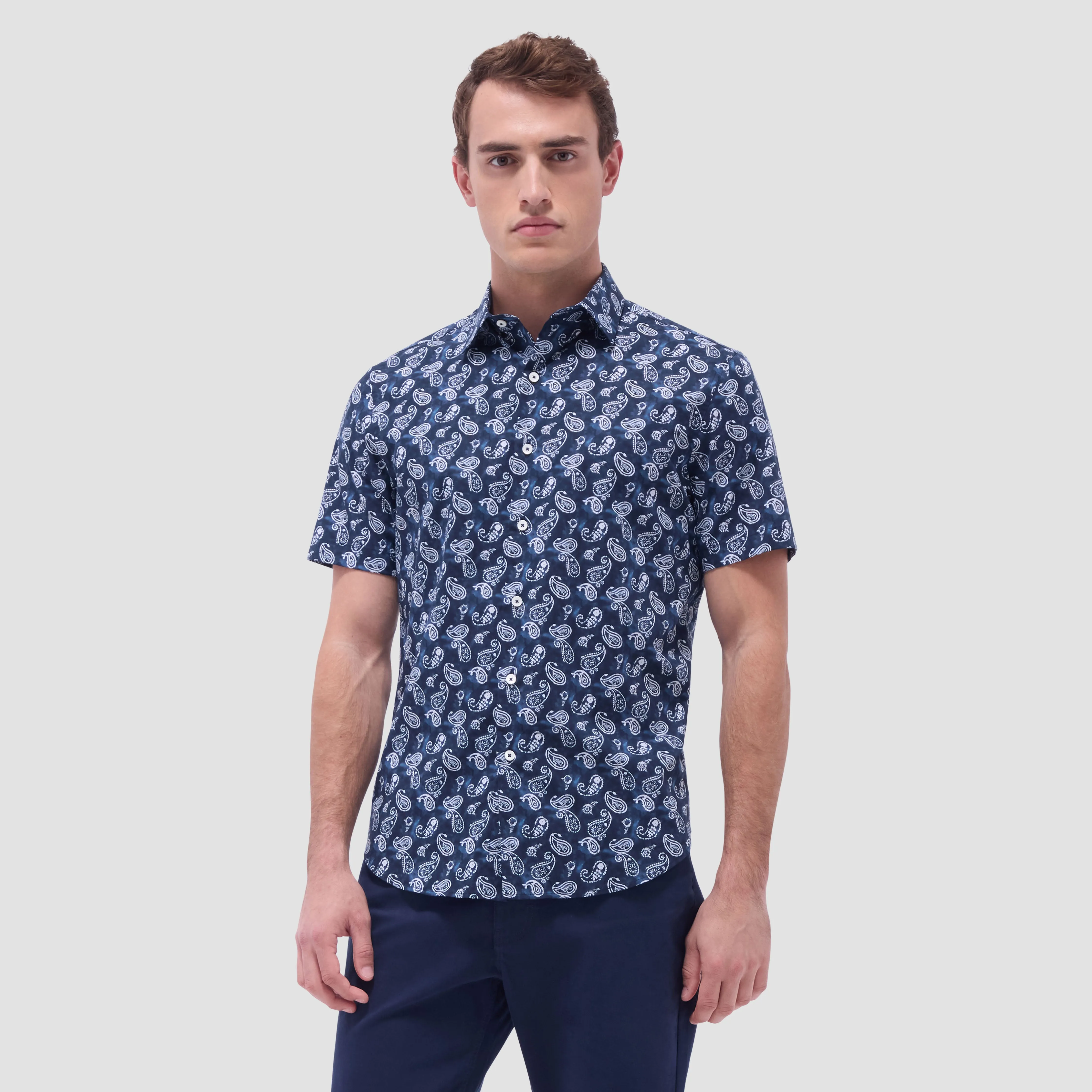 Orson Paisley Short-Sleeve Shirt sold by Bugatchi product image thumbnail 2