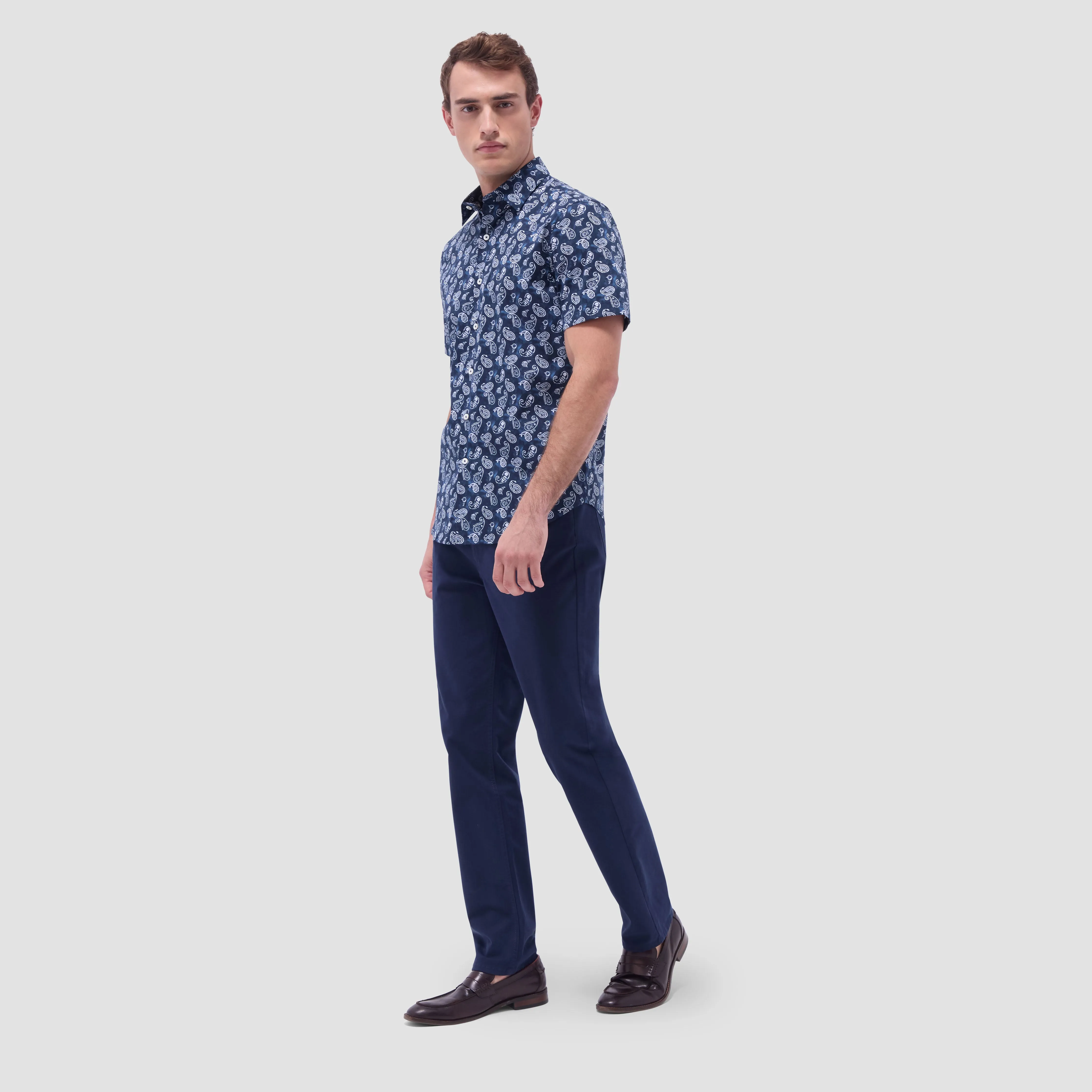 Orson Paisley Short-Sleeve Shirt sold by Bugatchi product image thumbnail 5