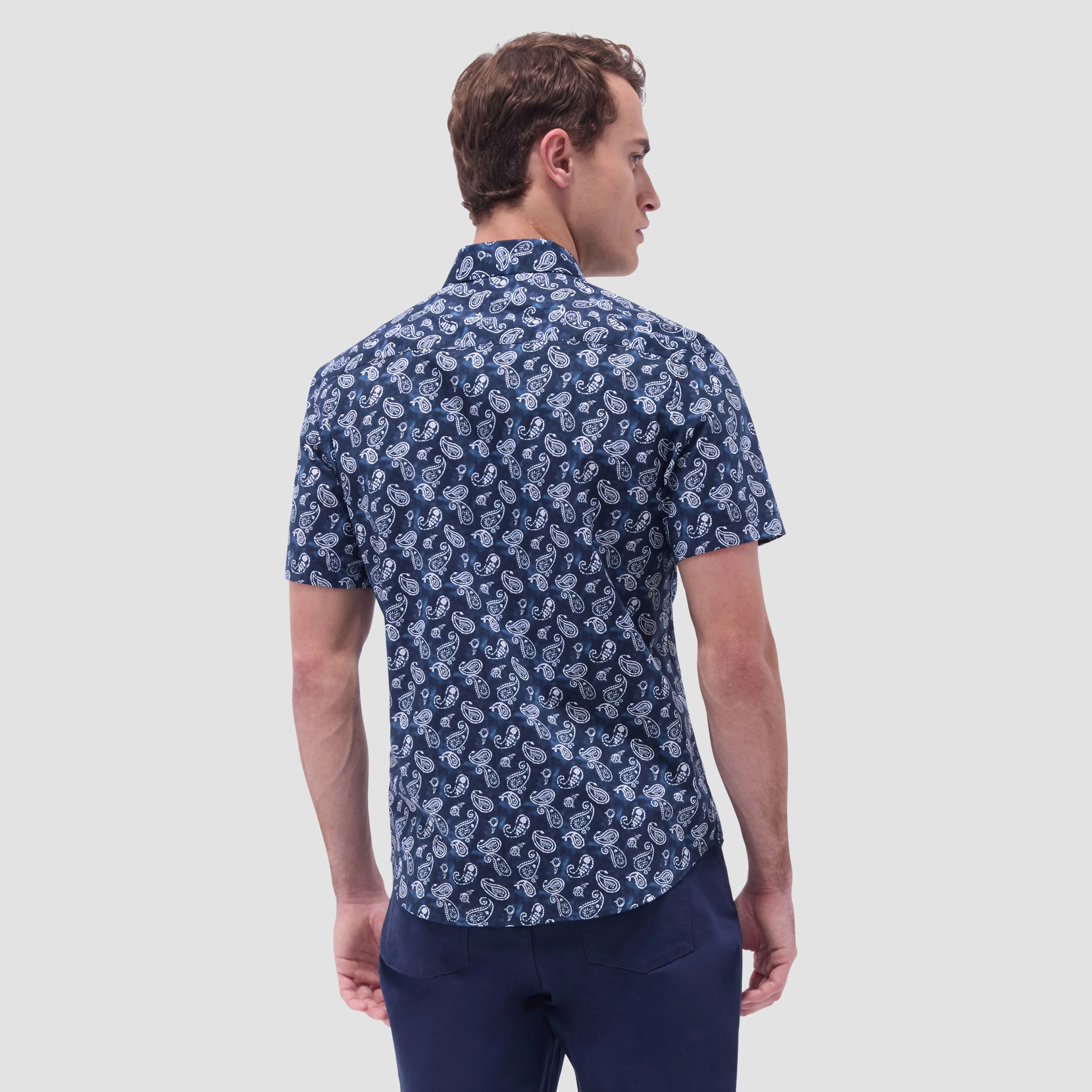 Orson Paisley Short-Sleeve Shirt sold by Bugatchi product image thumbnail 4