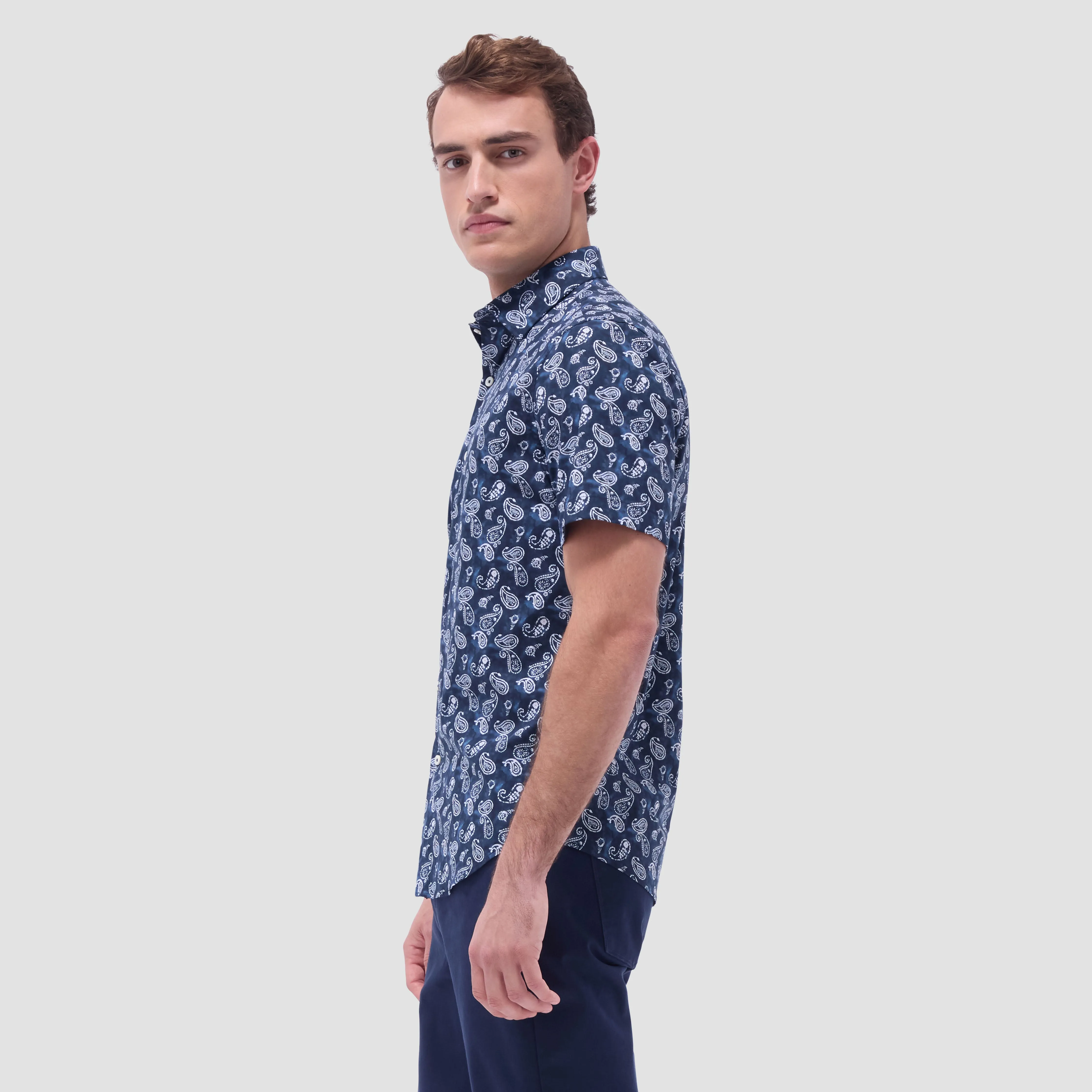 Orson Paisley Short-Sleeve Shirt sold by Bugatchi product image thumbnail 3