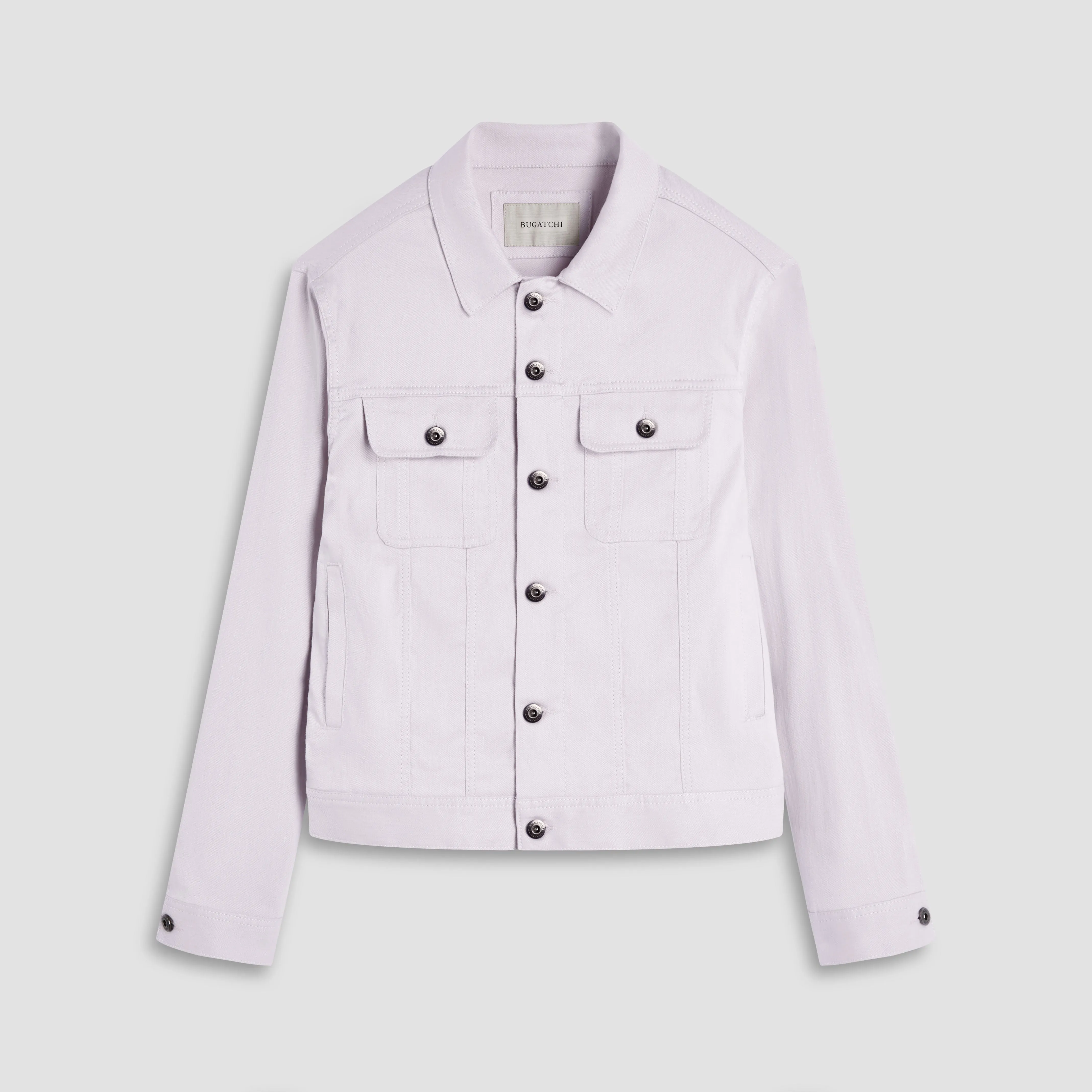 Linen-Cotton Trucker Jacket sold by Bugatchi