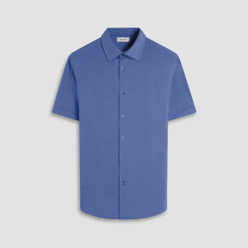 Myron Double-Sided Herringbone & Solid OoohCotton Short-Sleeve Shirt sold by Bugatchi