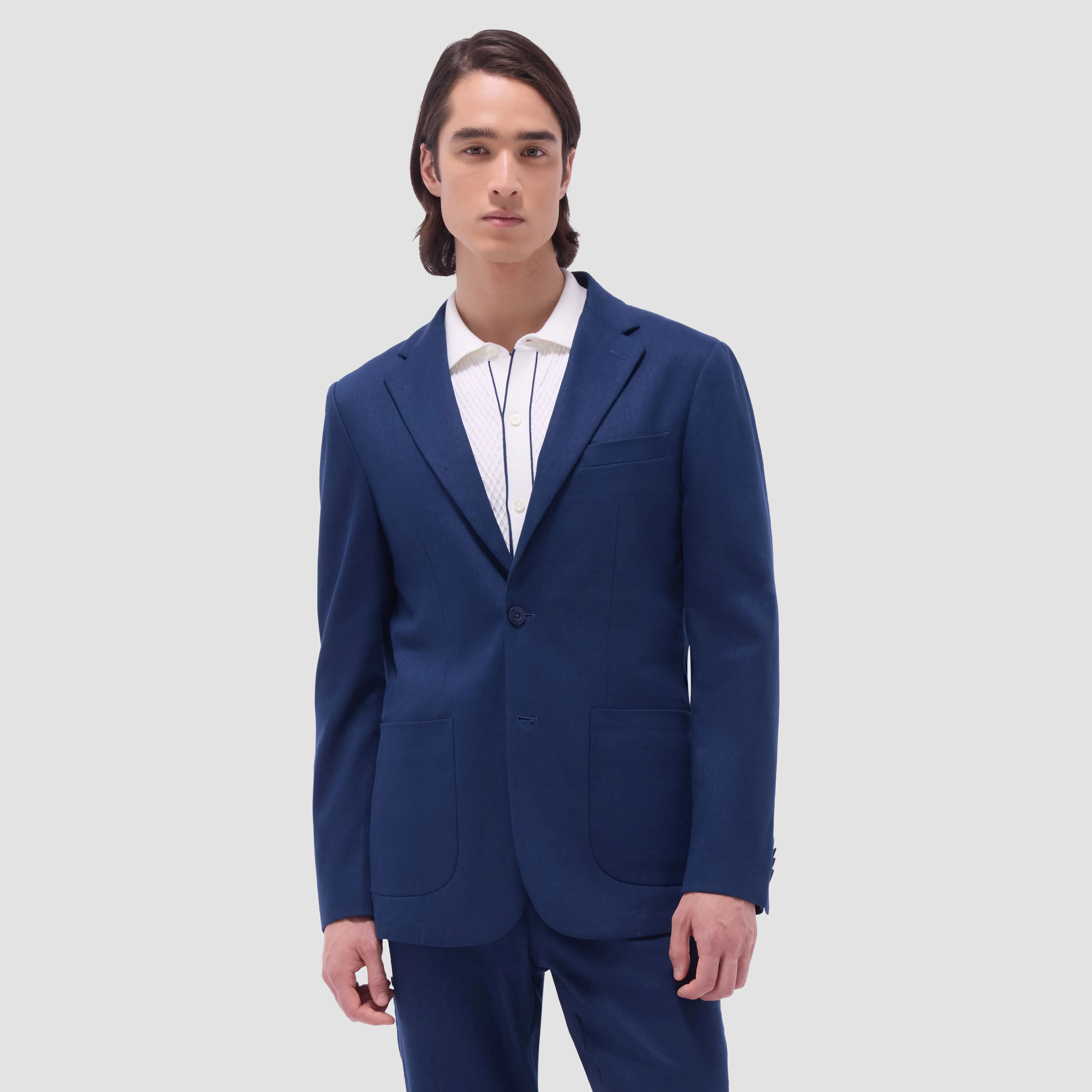 Linen-Cotton Two Button Blazer sold by Bugatchi product image thumbnail 2