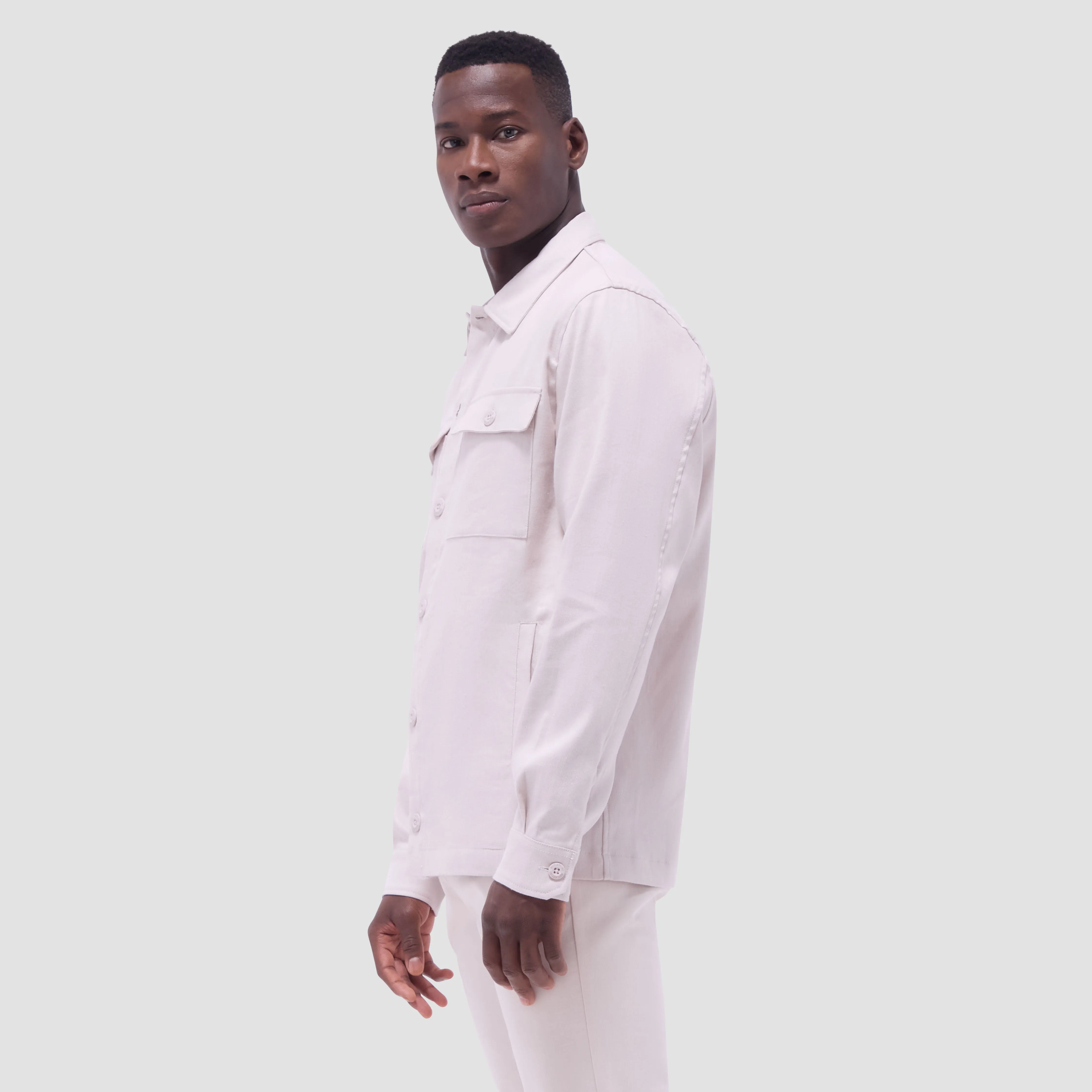 Linen-Cotton Shirt Jacket sold by Bugatchi product image thumbnail 3