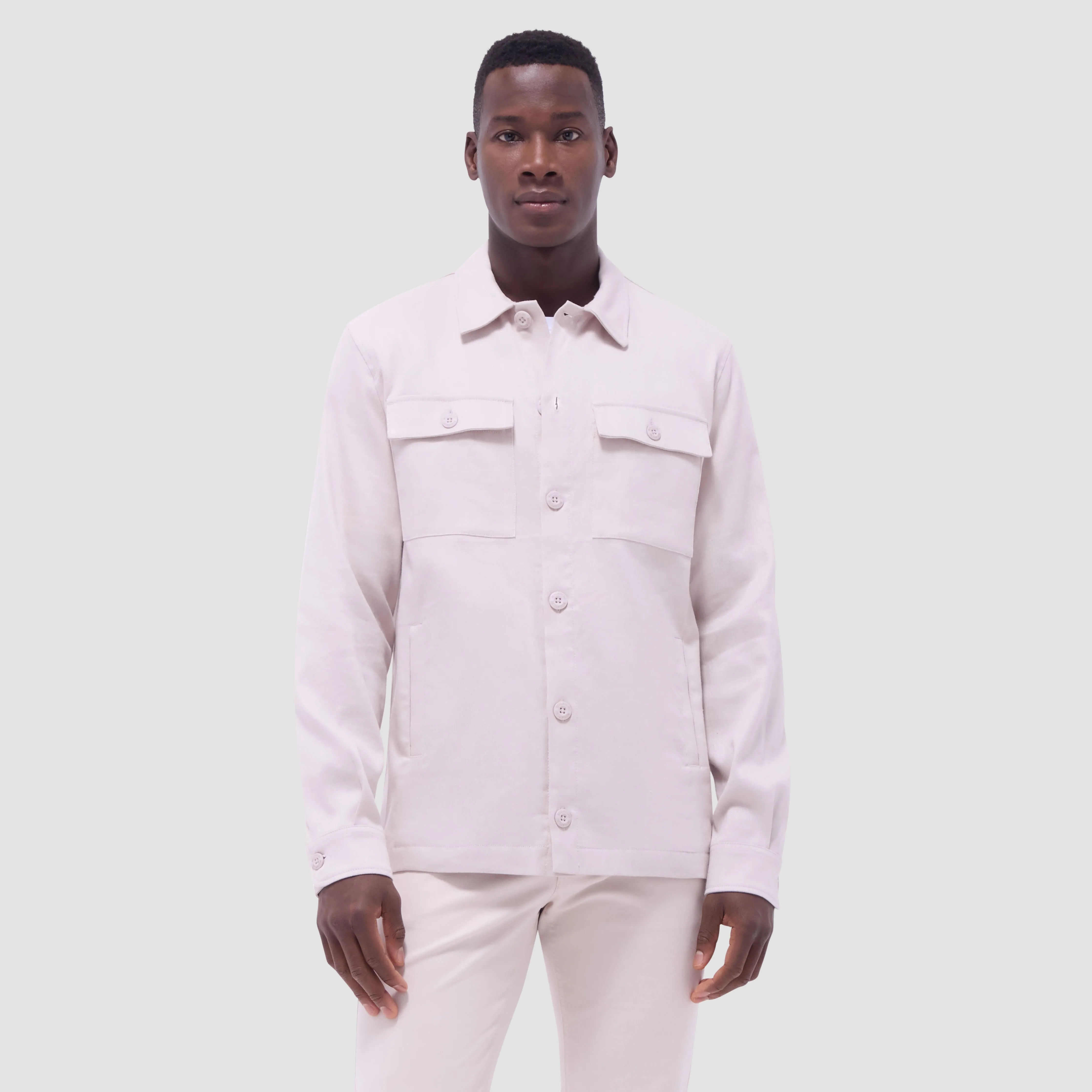 Linen-Cotton Shirt Jacket sold by Bugatchi product image thumbnail 2