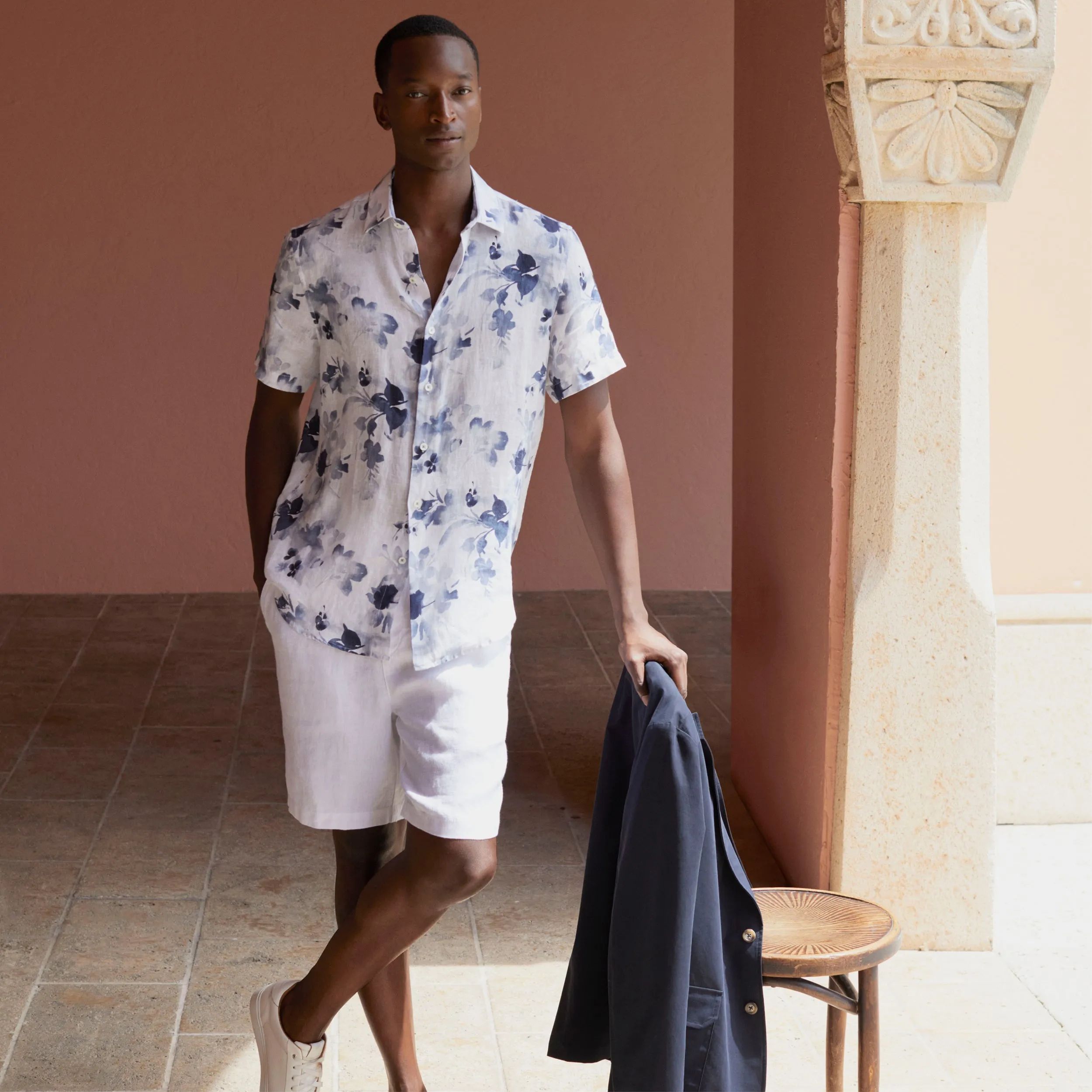 Linen Drawstring Shorts sold by Bugatchi