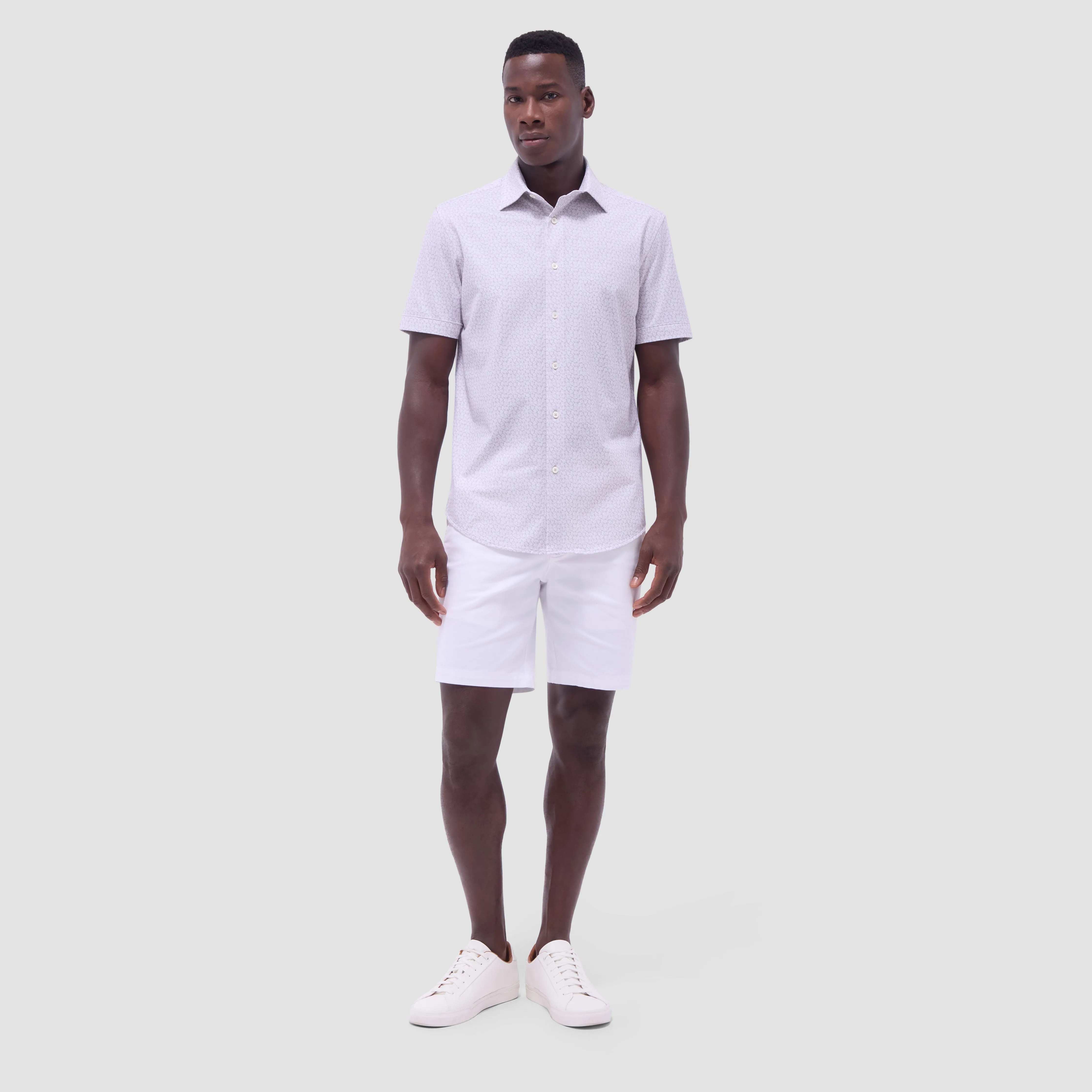 Miles Leaf Print OoohCotton Short-Sleeve Shirt sold by Bugatchi product image thumbnail 5