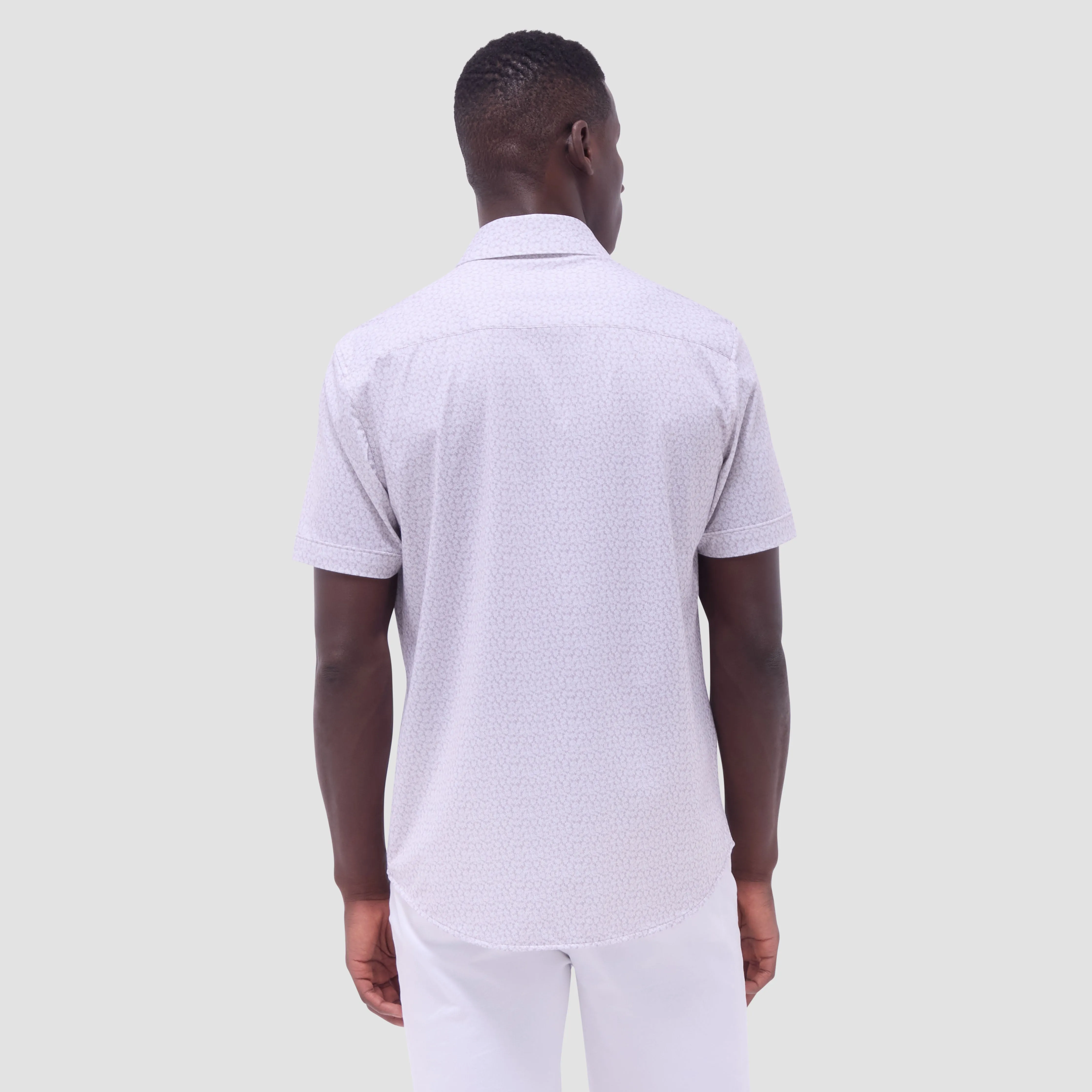 Miles Leaf Print OoohCotton Short-Sleeve Shirt sold by Bugatchi product image thumbnail 4