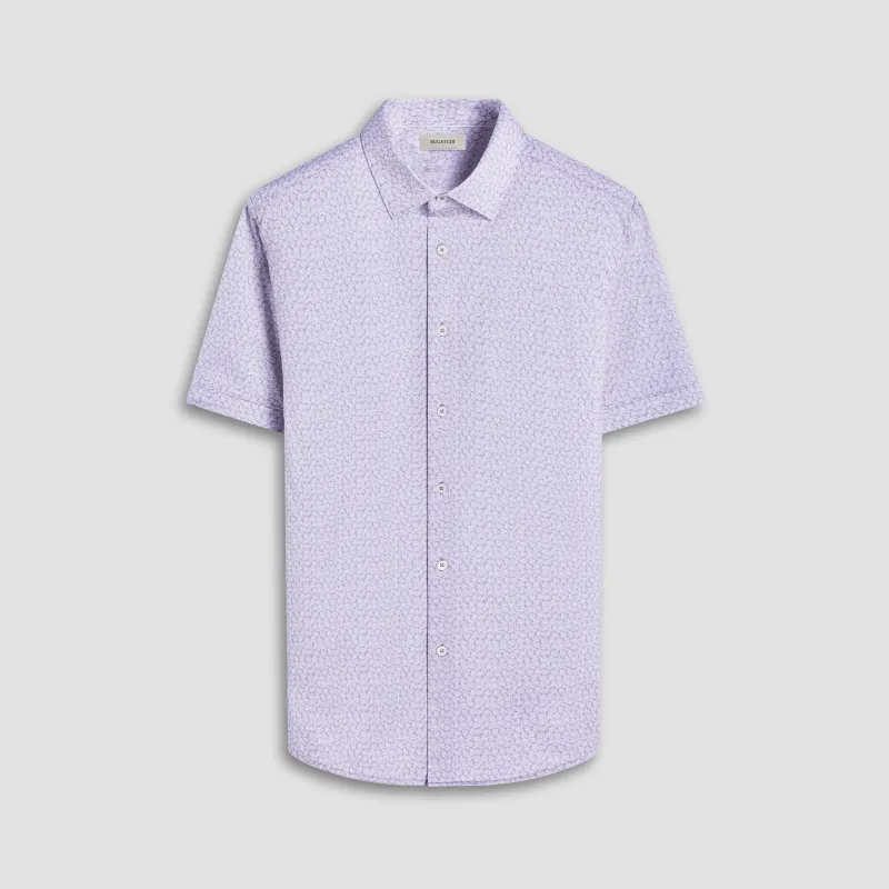 Miles Leaf Print OoohCotton Short-Sleeve Shirt sold by Bugatchi