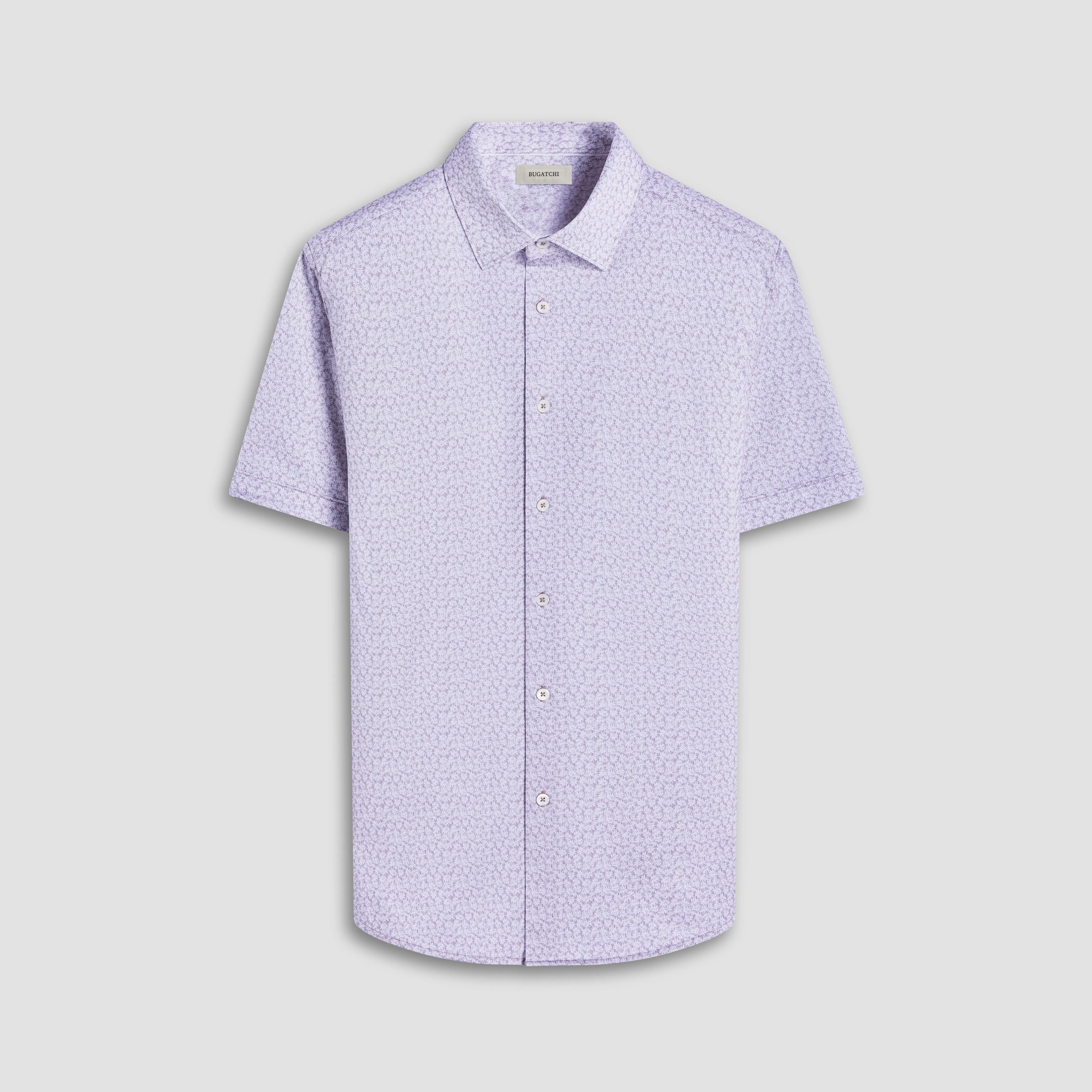 Miles Leaf Print OoohCotton Short-Sleeve Shirt sold by Bugatchi