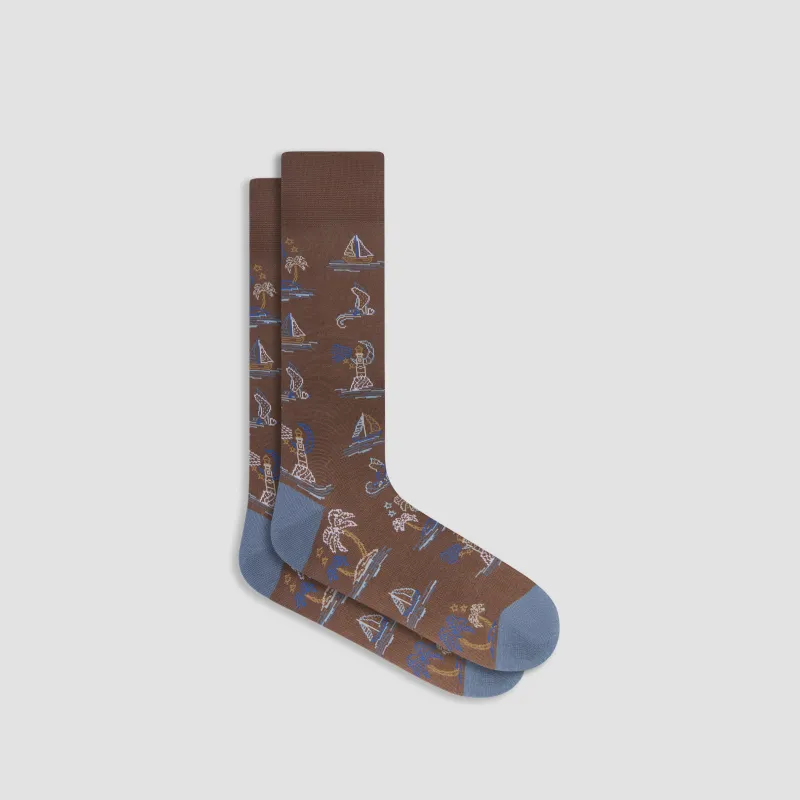Nautical Mid-Calf Socks sold by Bugatchi