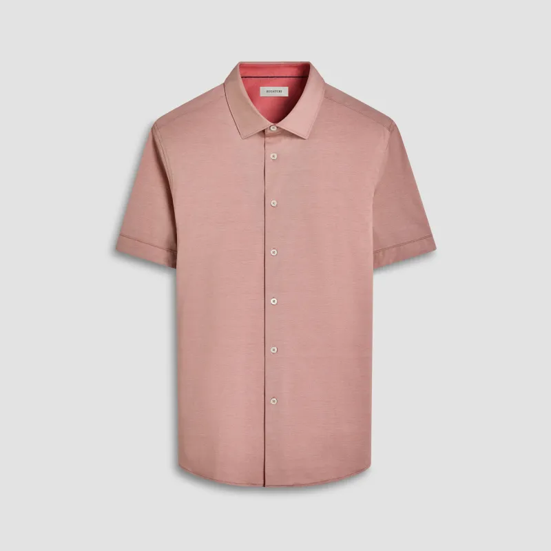 Myron Double-Sided Solid OoohCotton Short-Sleeve Shirt sold by Bugatchi