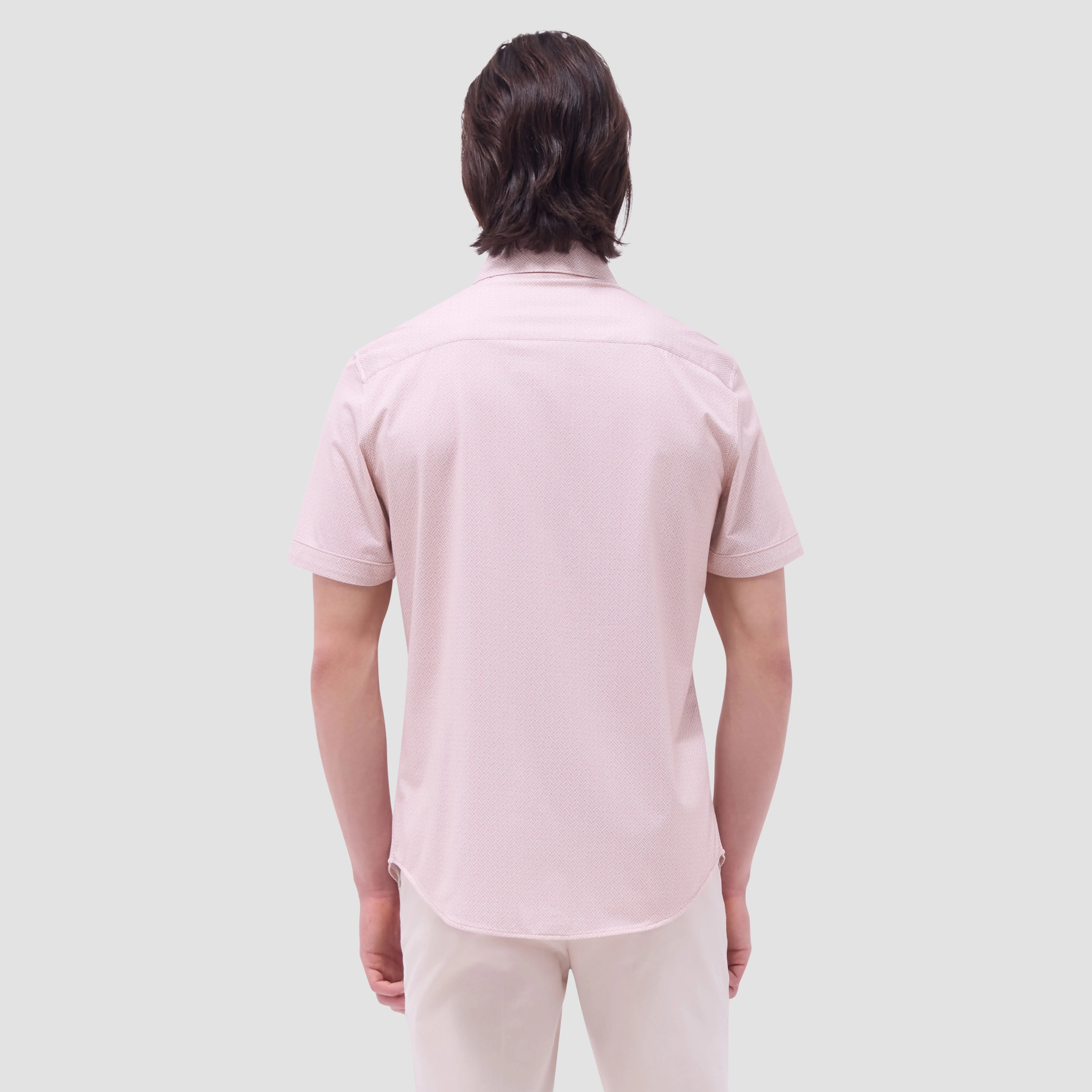 Miles Basketweave OoohCotton Short-Sleeve Shirt sold by Bugatchi product image thumbnail 4