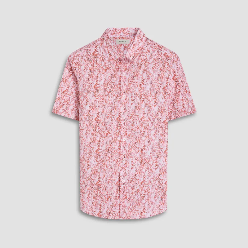 Orson Leaf Print Short-Sleeve Shirt sold by Bugatchi