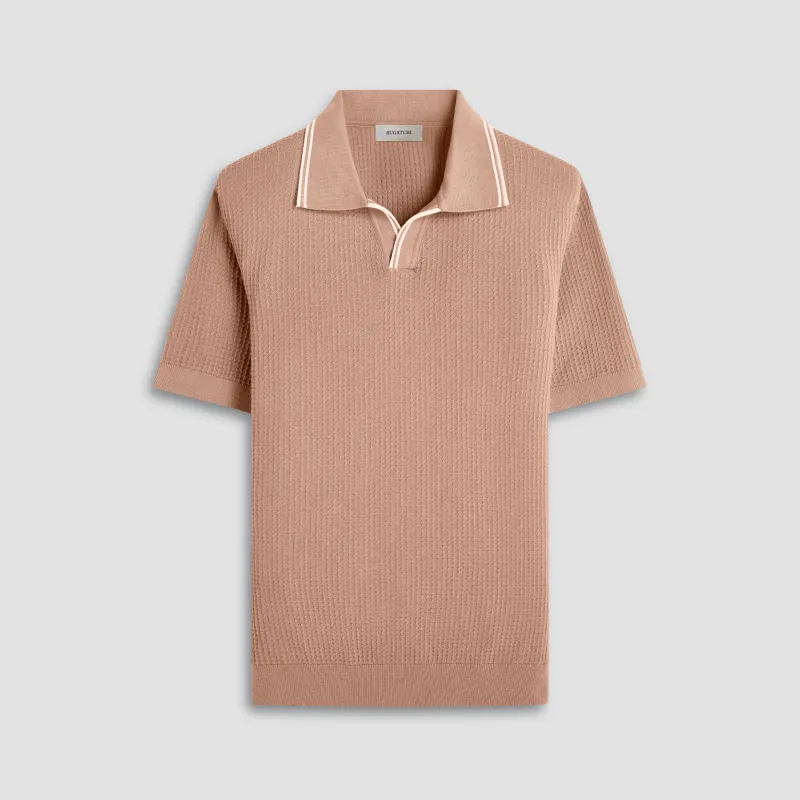 Seed Rib Short Sleeve Johnny Sweater sold by Bugatchi