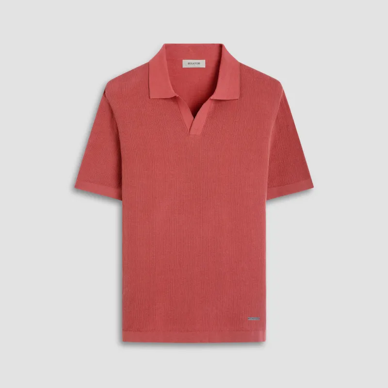 Two-Tone Rib Stitch Short Sleeve Johnny Sweater sold by Bugatchi